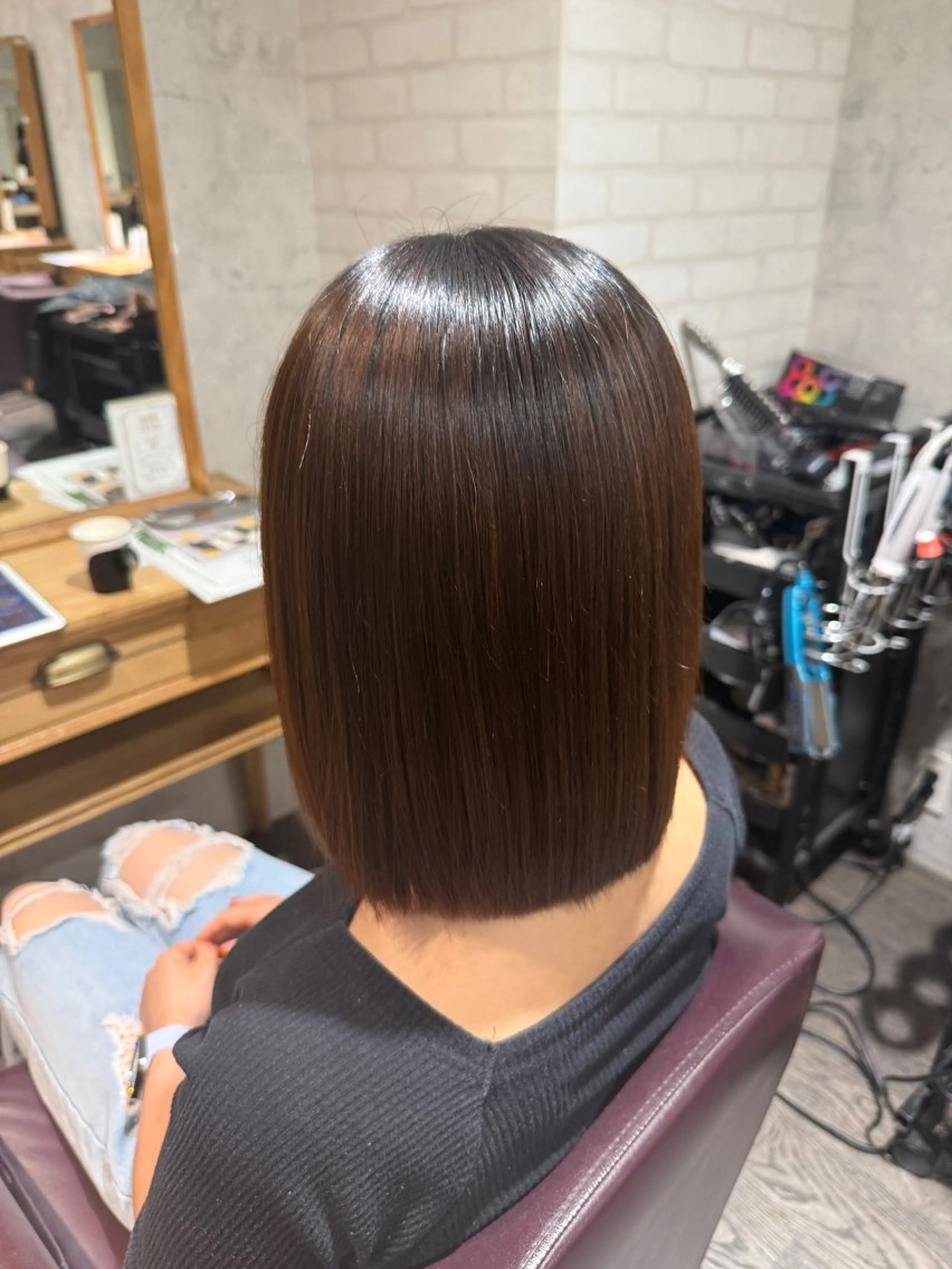 ミディアム パーマ 縮毛矯正 Afinar  乃空（ノア）のヘアスタイル