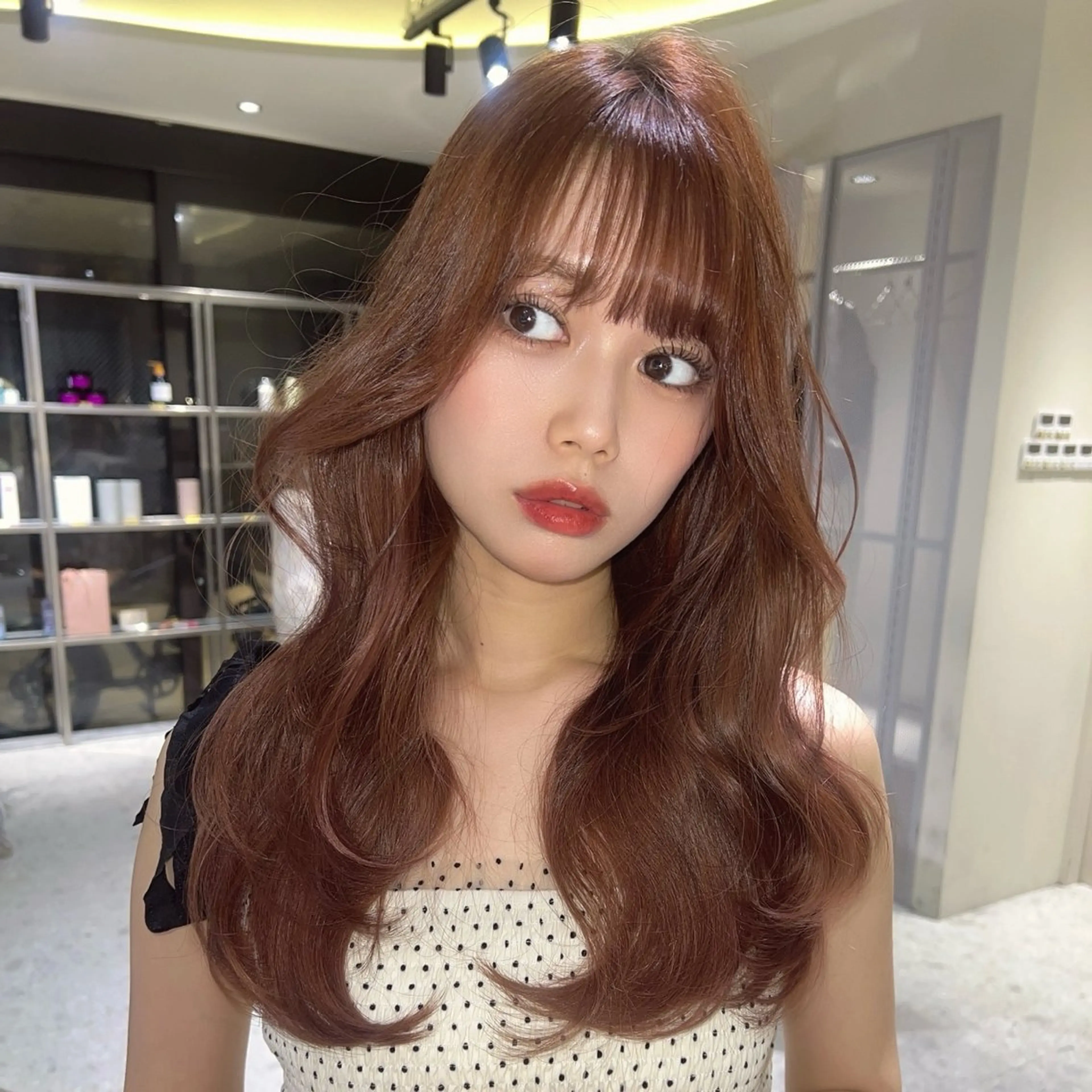 ロング ヘアカラー トリートメント 顔周り🇰🇷韓国 レイヤー/モエのヘアスタイル