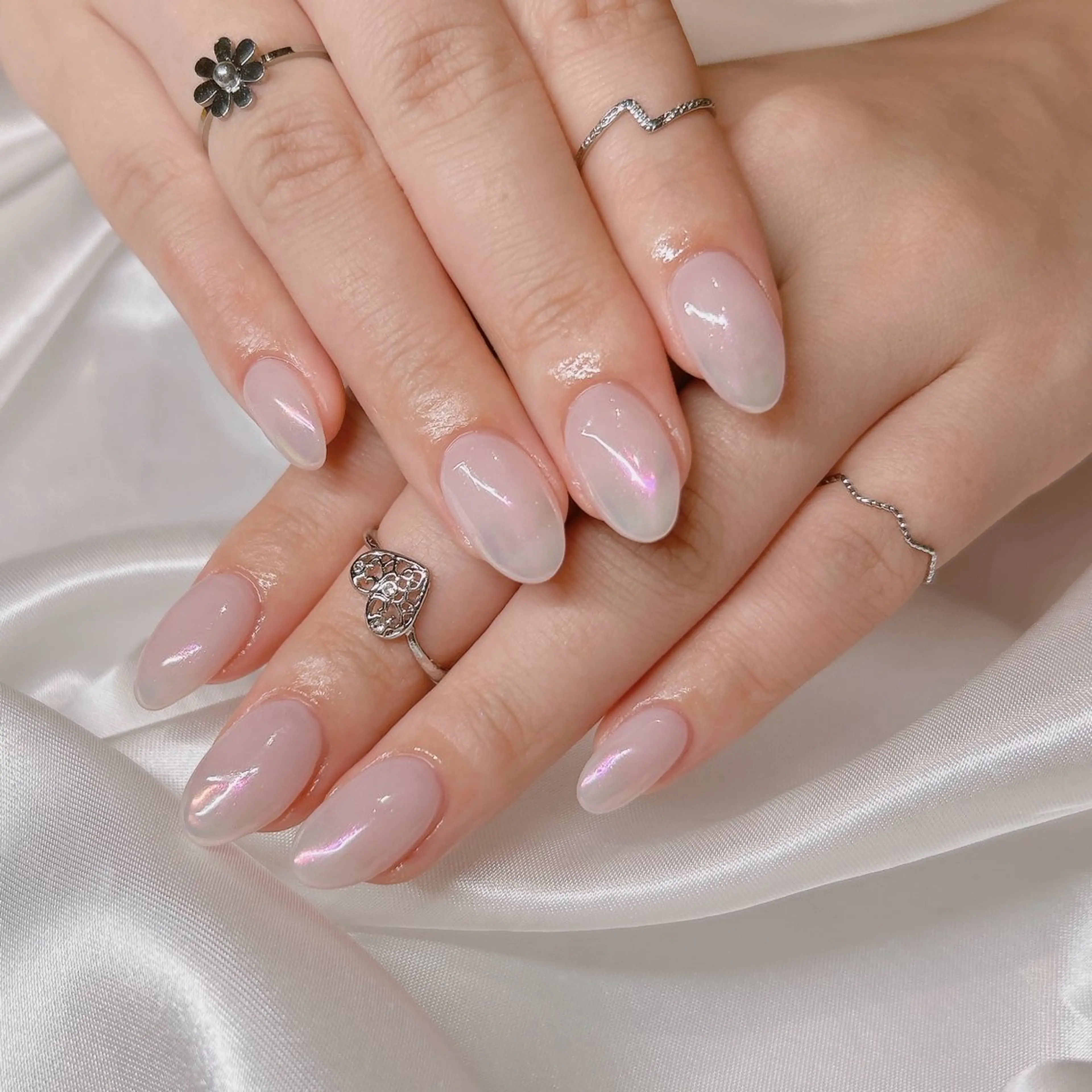 ネイル グラデーション ミラーネイル ワンカラーネイル ピンク junna のぞいてねのネイルデザイン