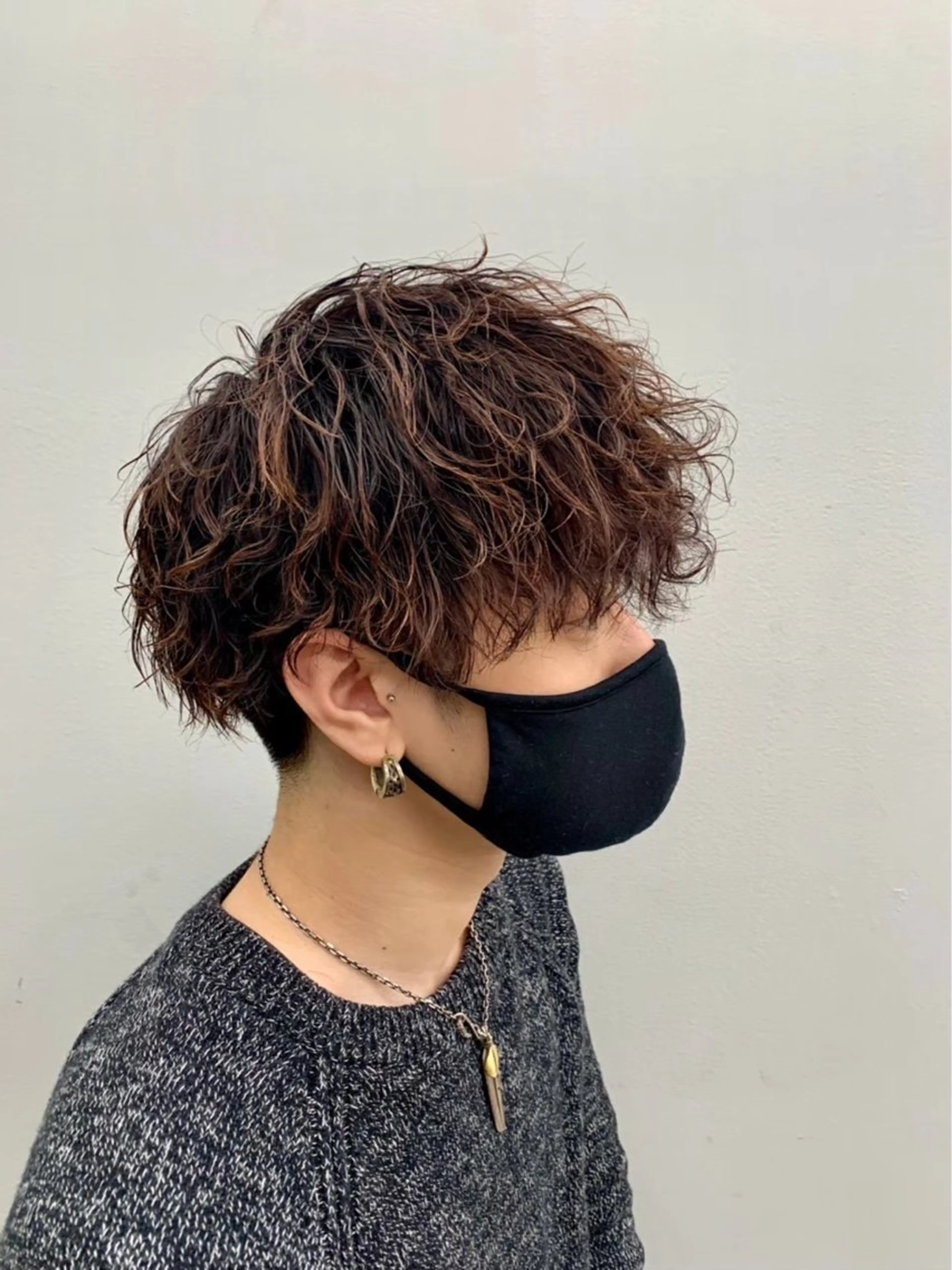 パーマ メンズ センターパート フェードカット マッシュ メンズパーマ メンズツイストパーマ mihoko/ ニュアンスパーマのヘアスタイル