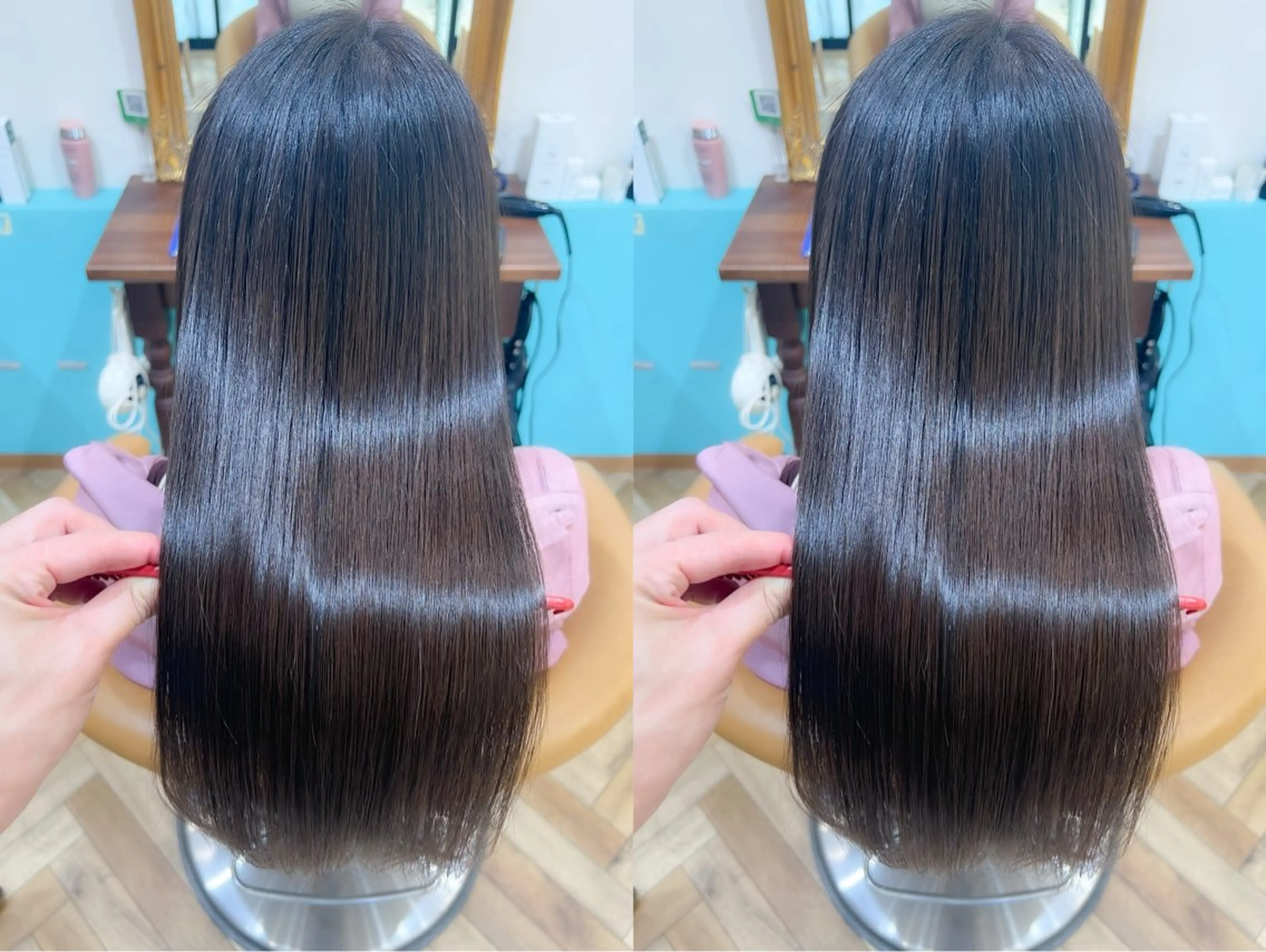 ロング カラー パーマ カット ヘアカラー 縮毛矯正 トリートメント 🇰🇷韓国レイヤー 錦糸町【北山謙三】のヘアスタイル