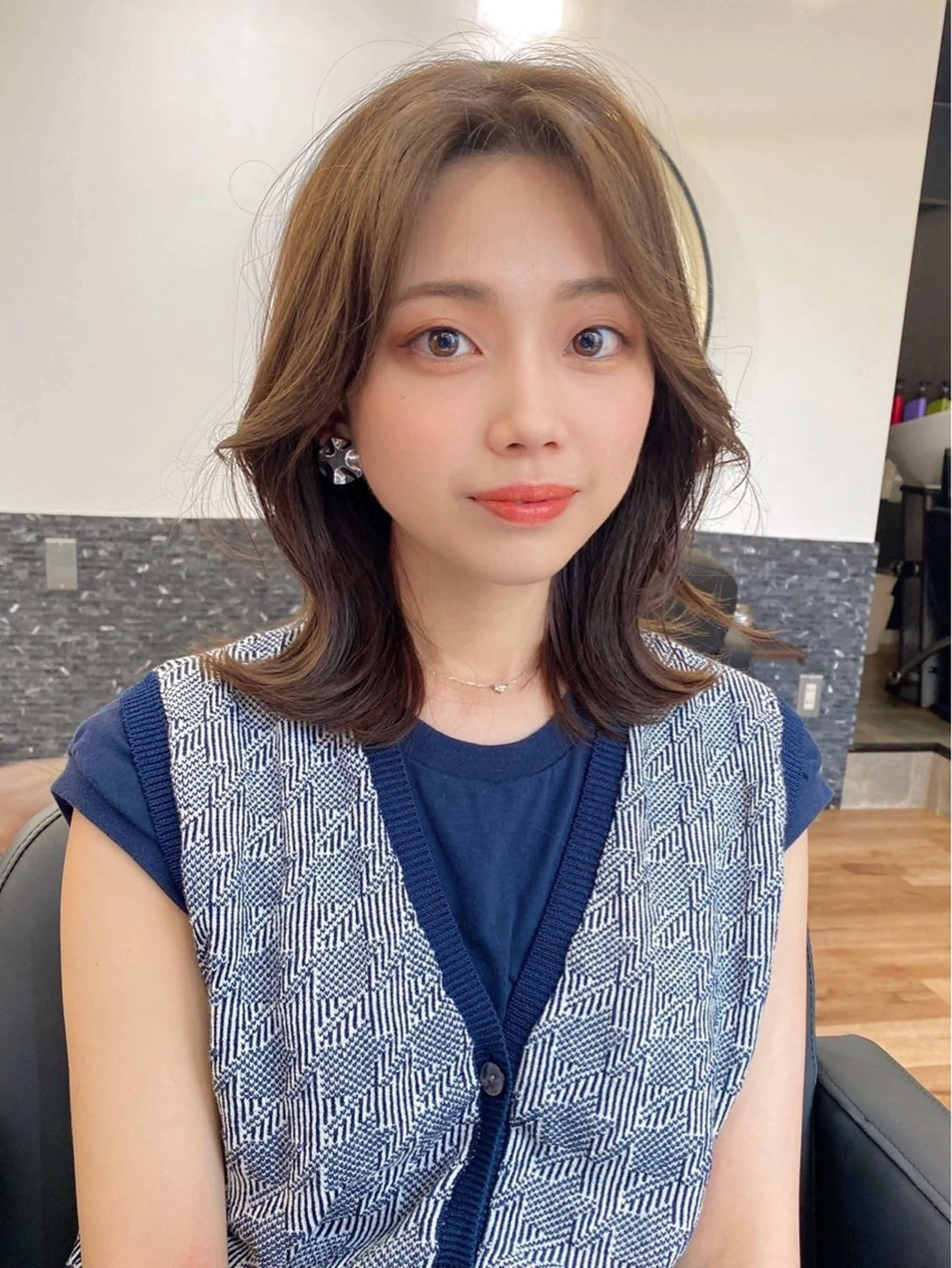 ミディアム レイヤーカット 韓国ヘア 🎀華澄のヘアスタイル