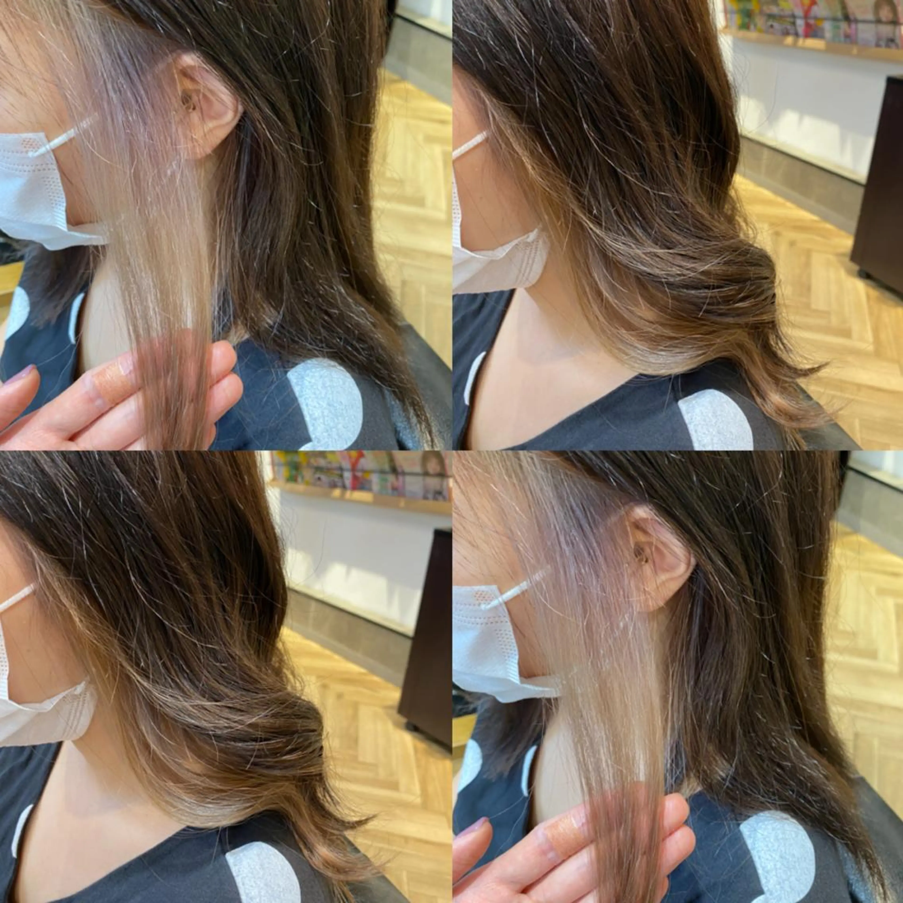 ロング カラー アディクシーカラー ブリーチ シルバー ホワイトシルバー 艶カラー/韓国顔周り 🎀mamiのヘアスタイル