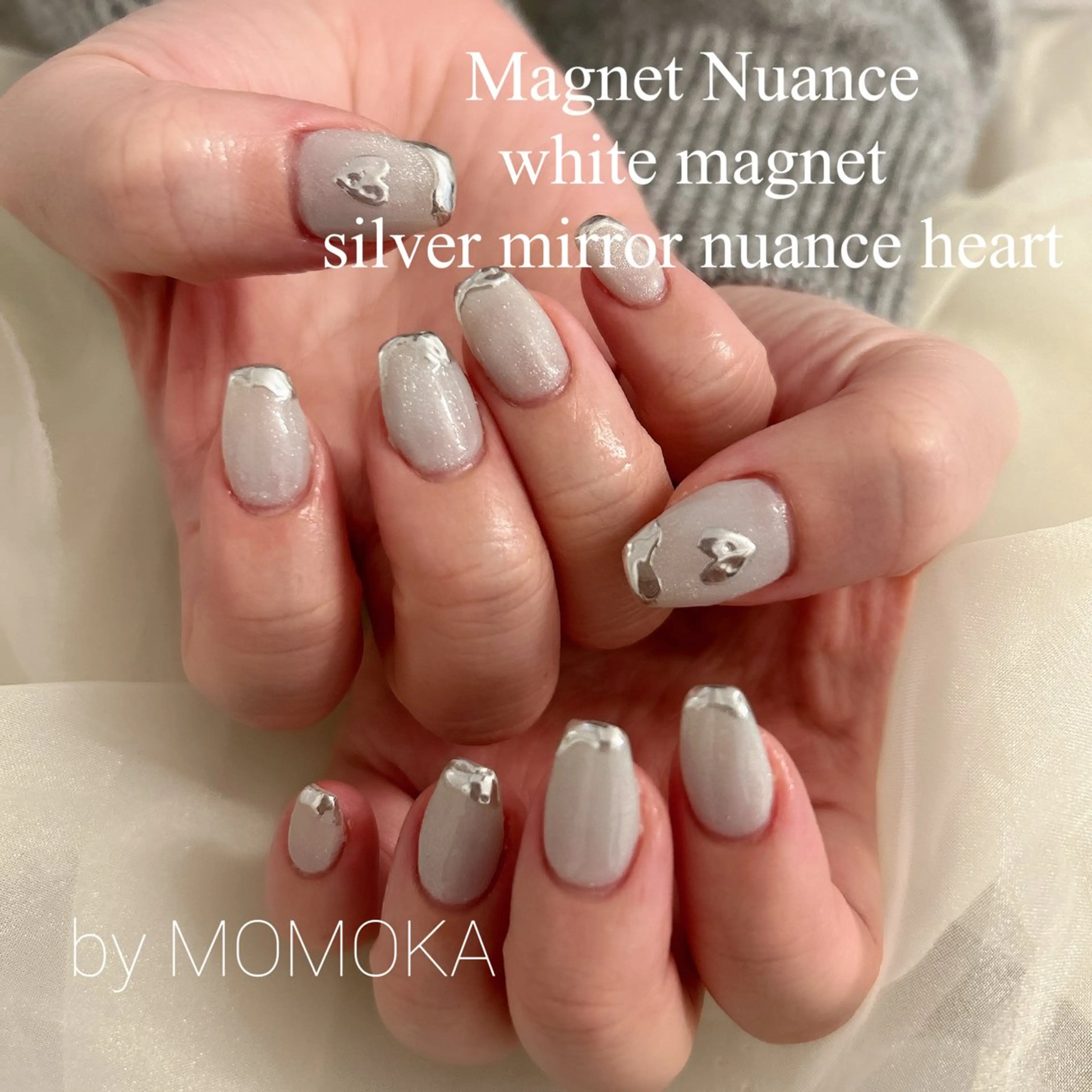 ネイル フレンチネイル マグネットネイル ミラーネイル ハンドネイル momoka_nails所属・Momo Nailsのネイルデザイン