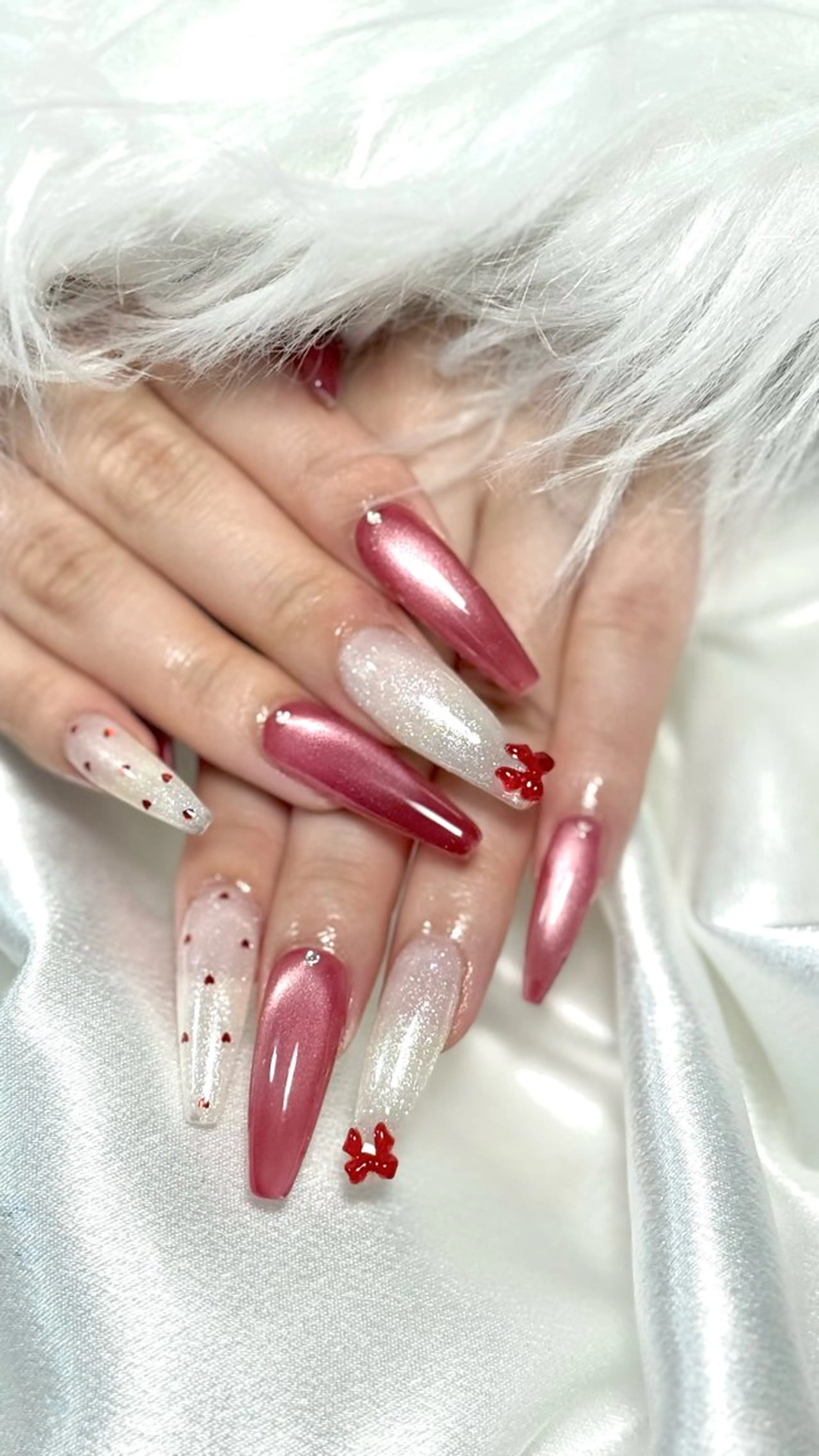 ネイル ハンドネイル ルシイ🎀新宿長さ 出しパーツ専門店のネイルデザイン