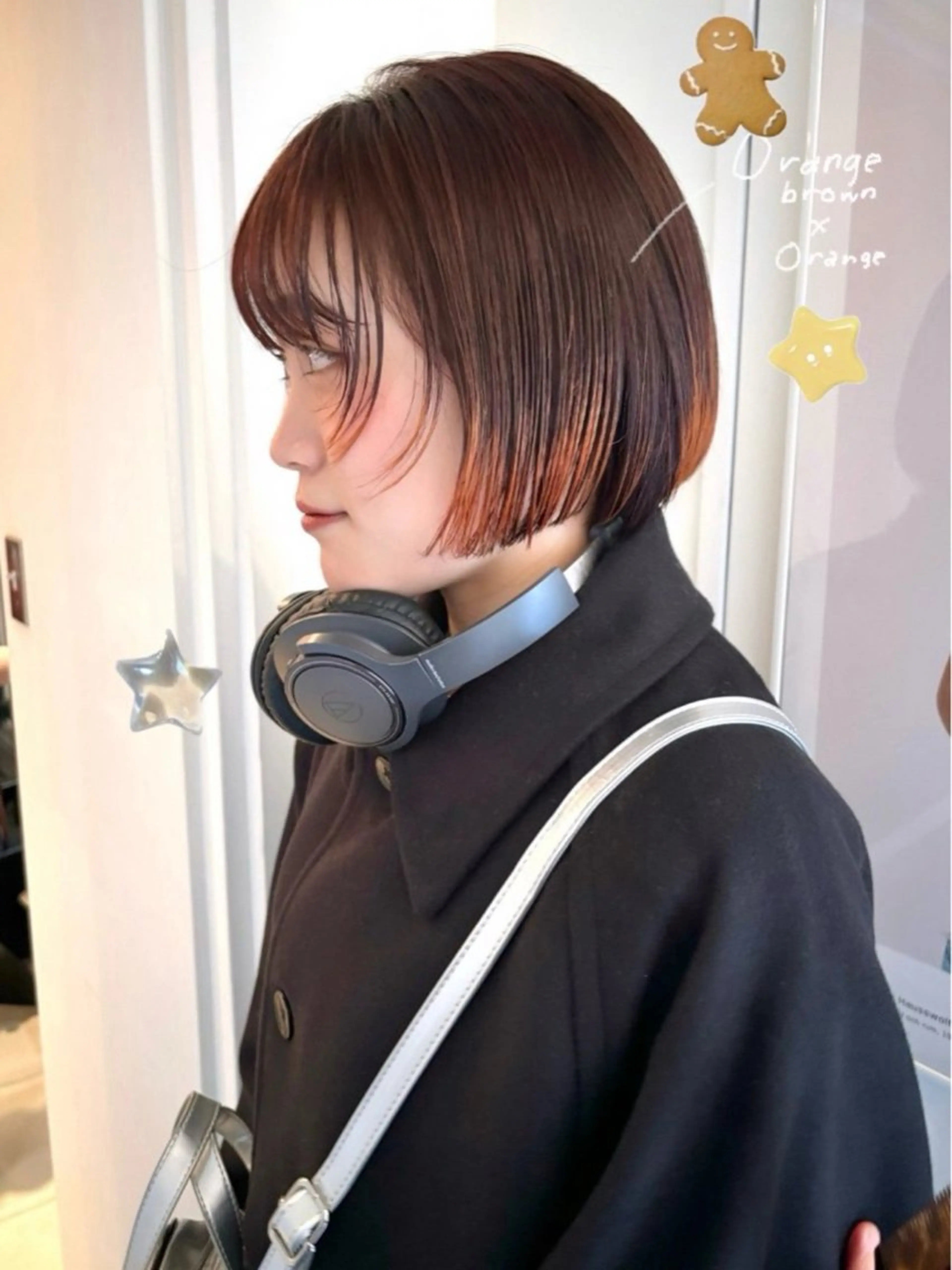 ショート ボブ 顔まわりレイヤー 顔周りカット レイヤーカット rizu　/ ボブ /中明度カラー❤︎のヘアスタイル