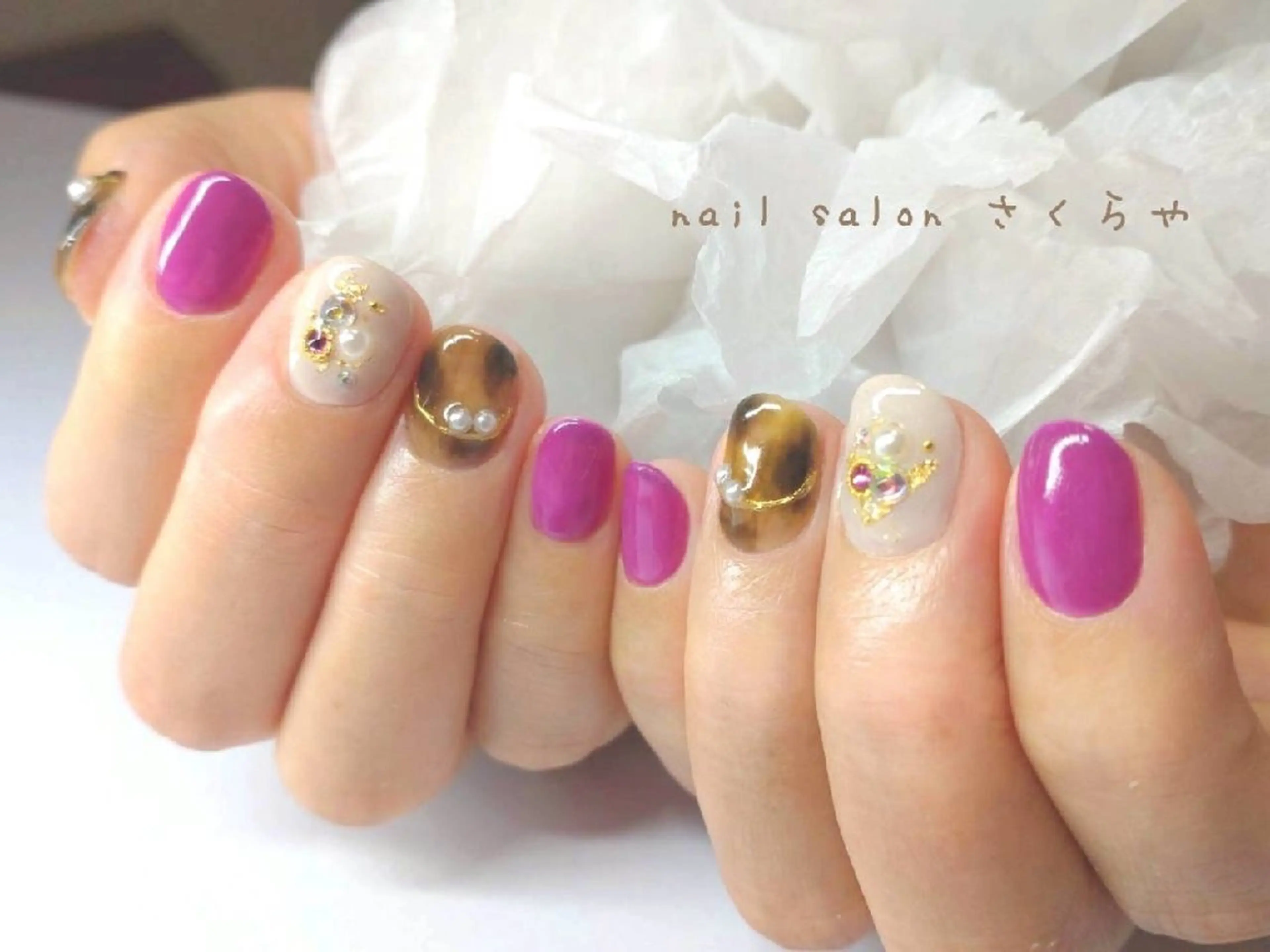 ネイル べっ甲ネイル ジェルネイル パラジェル さくらや❤ パラジェル使用のネイルデザイン