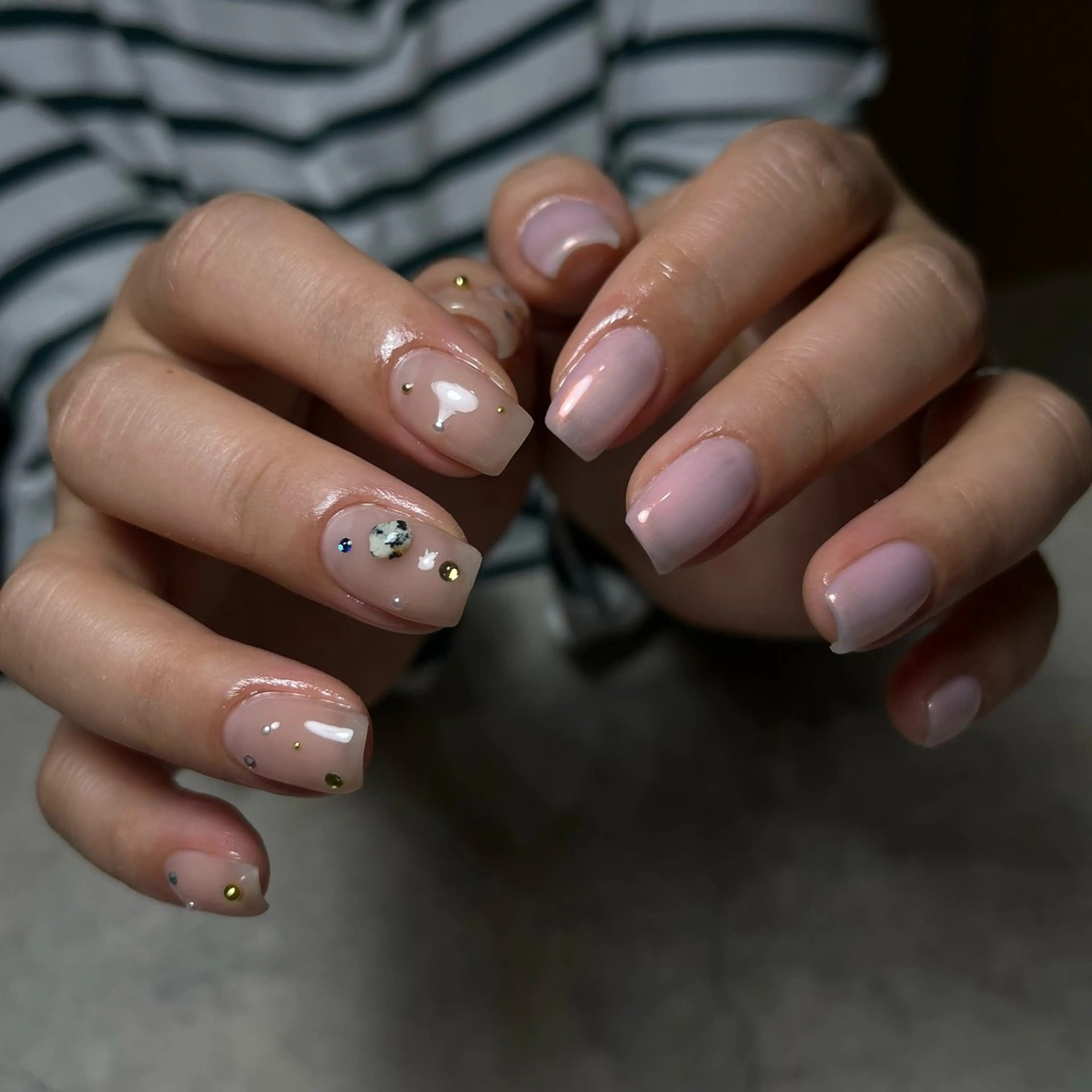 ネイル グリーン ハンドネイル nail salon O (en)所属・vegh. nail/阿波座のネイルデザイン