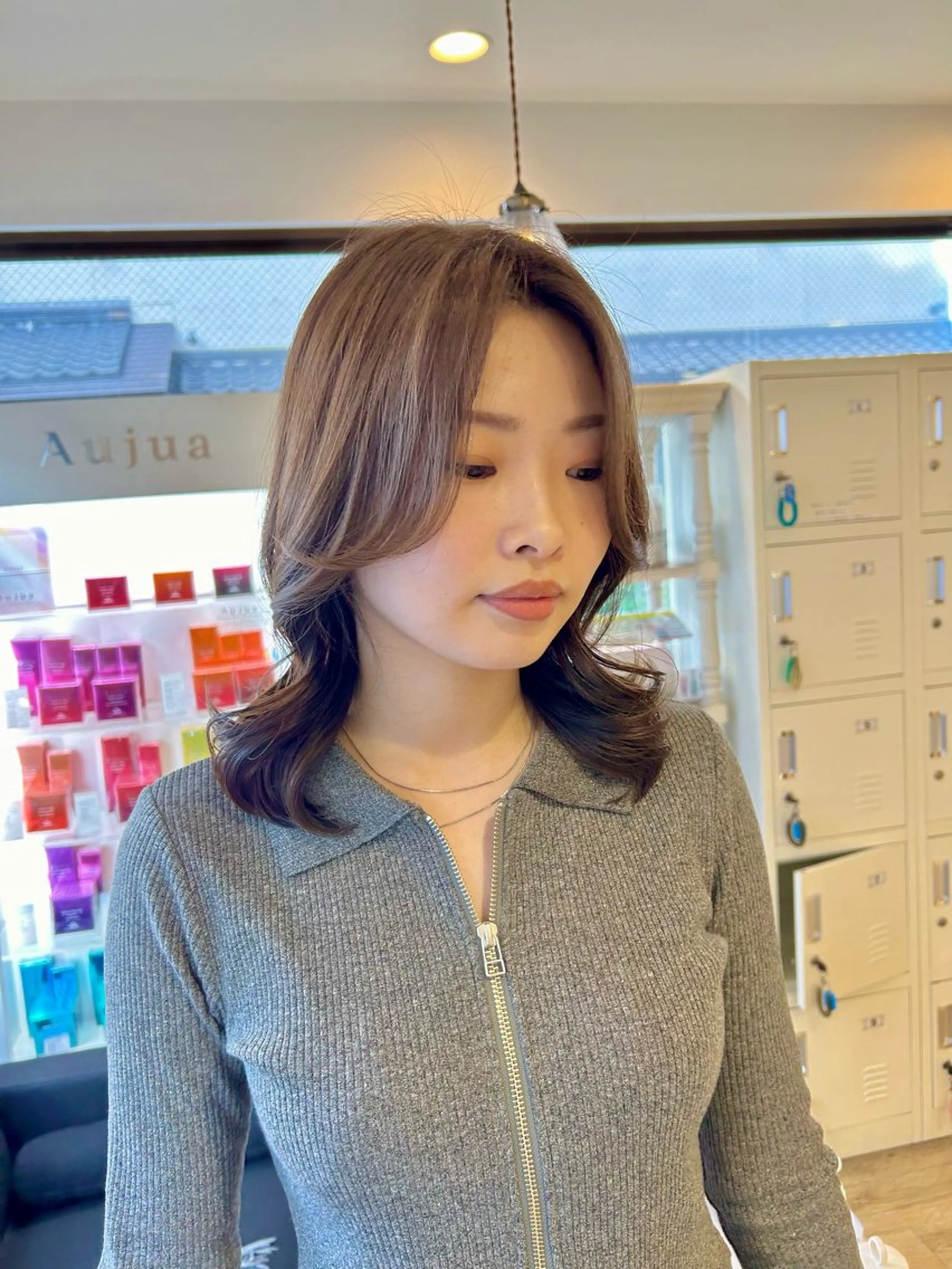 セミロング カラー 韓国風ヘア 🫧顔周りカット 🫧樫村優香のヘアスタイル