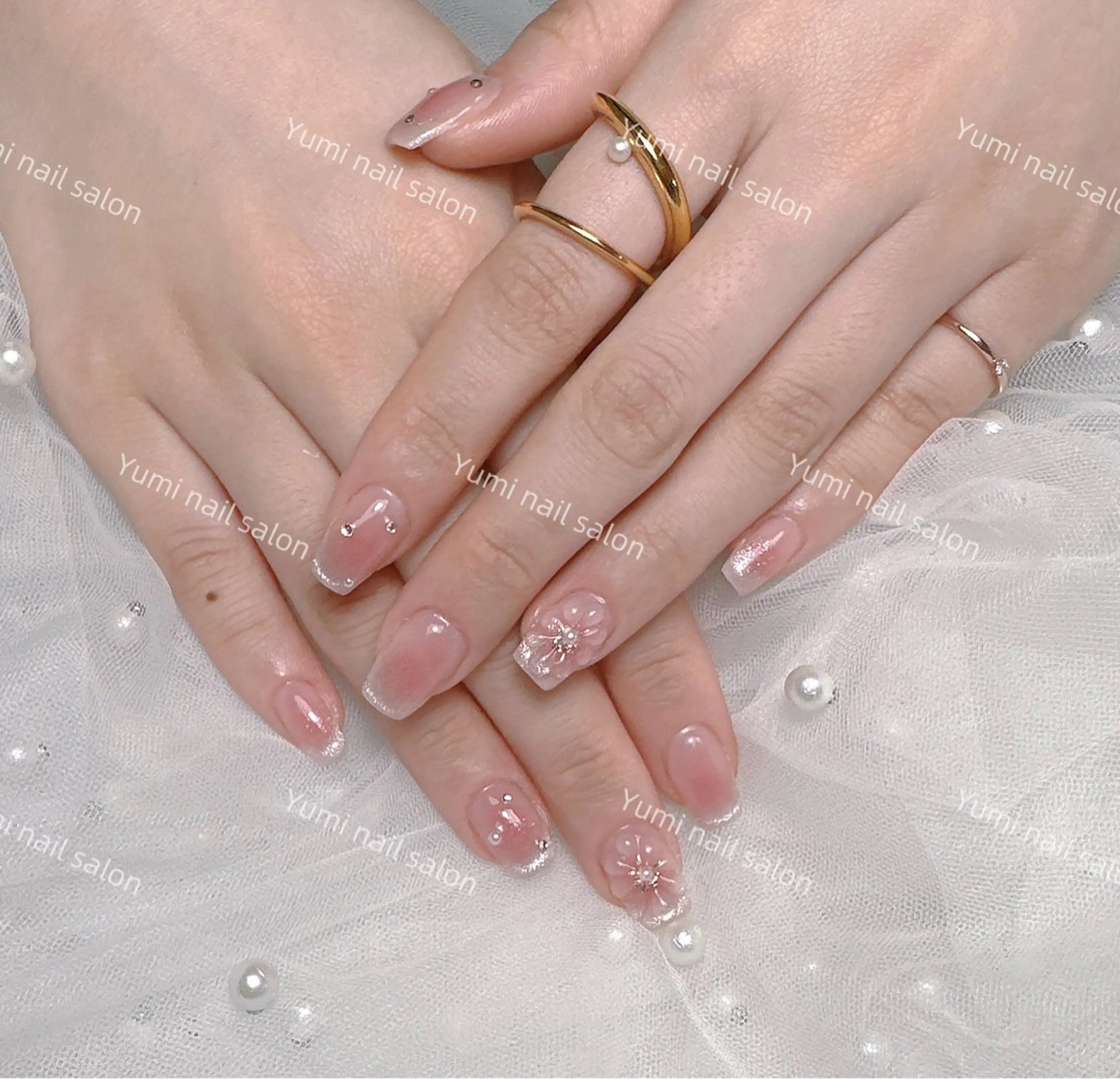 ネイル shineジェル& チップ長さだしのネイルデザイン