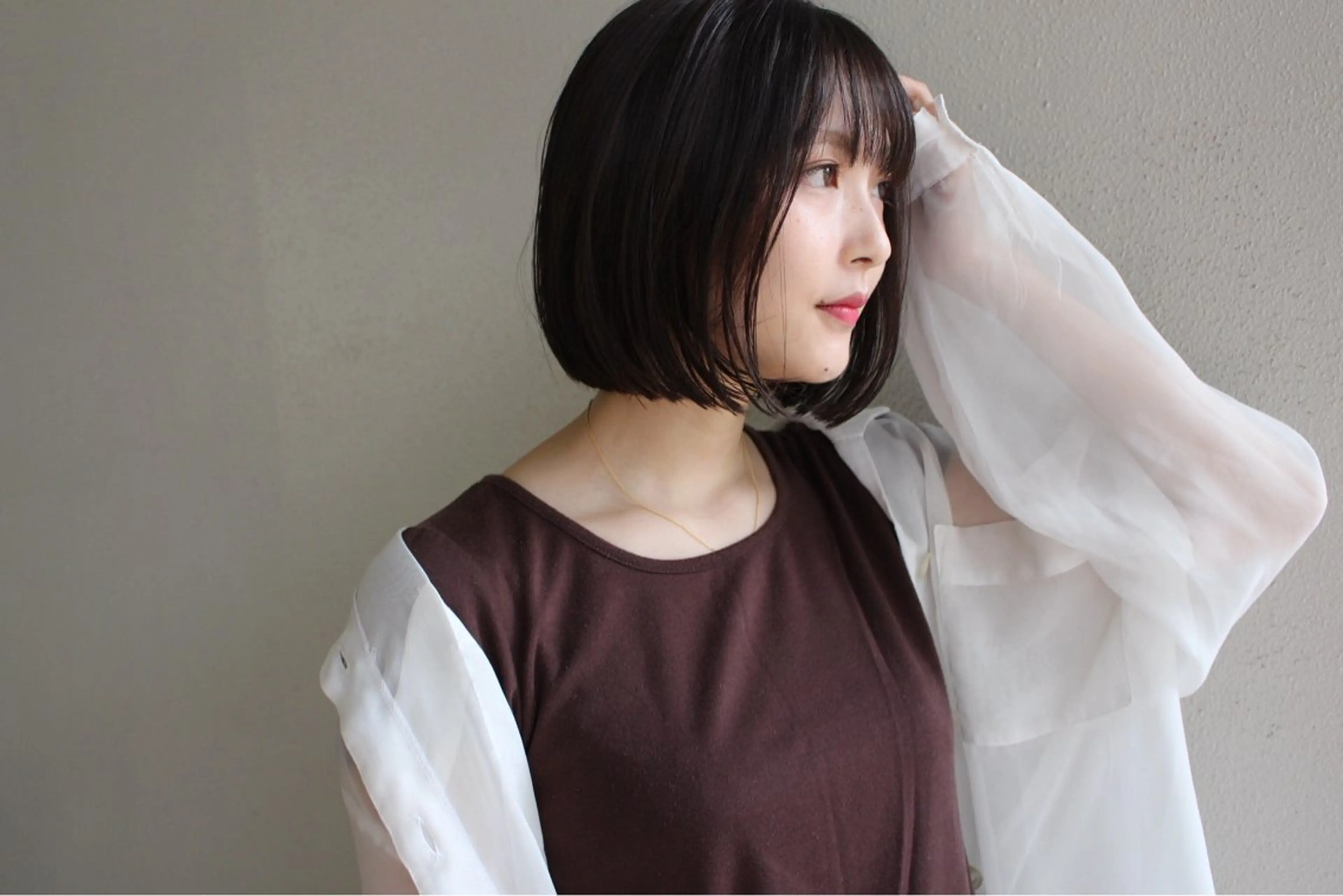 ミディアム カラー ボブ カット ヘアカラー トリートメント 鎌田卓也/髪質改善 /透明感カラーのヘアスタイル