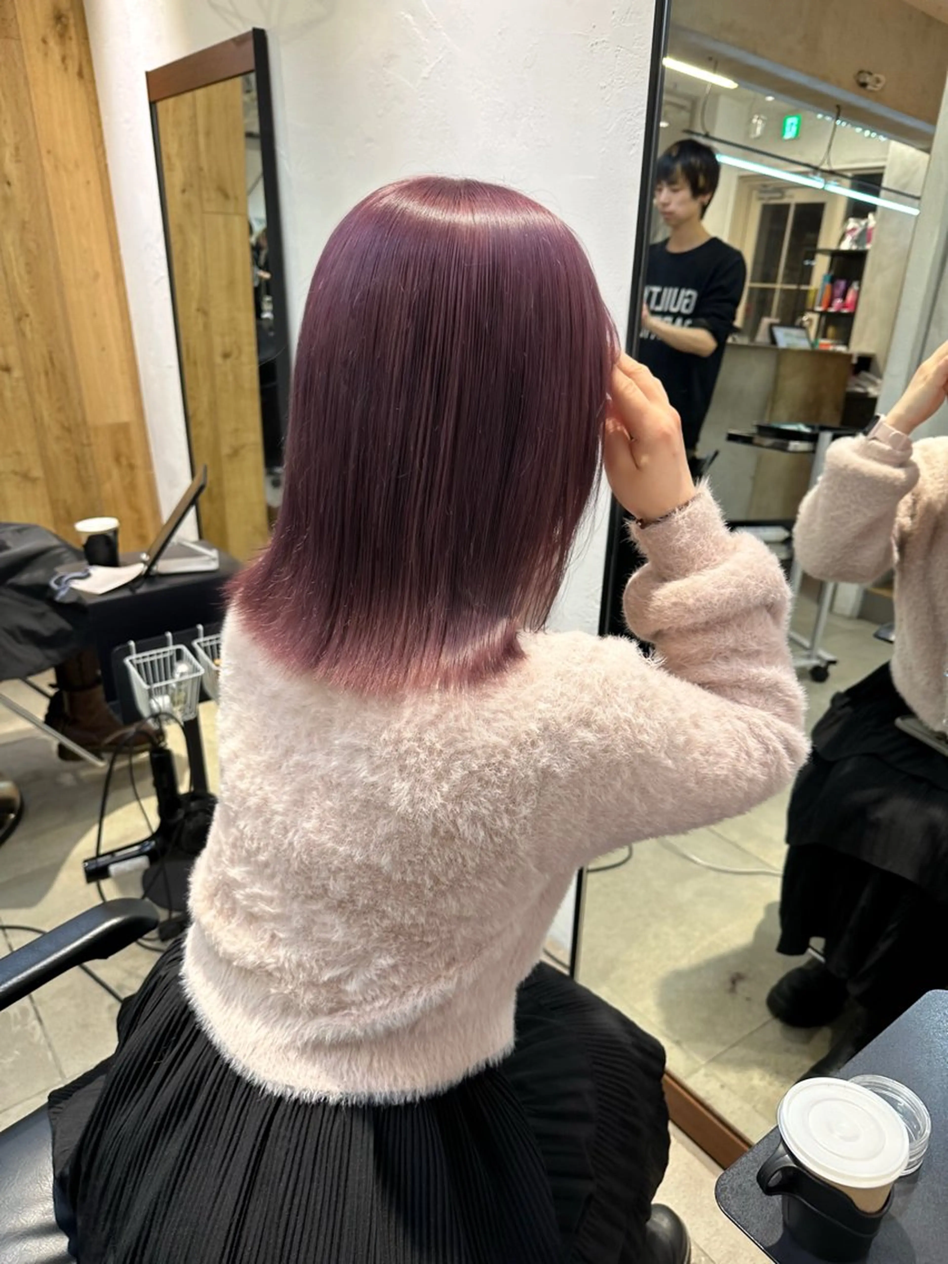カラー ブリーチ ケアカラー ラベンダーカラー ピンクカラー ピンクラベンダー カット ヘアカラー トリートメント REINA☁️透明感 カラー/ぷつっと♡のヘアスタイル