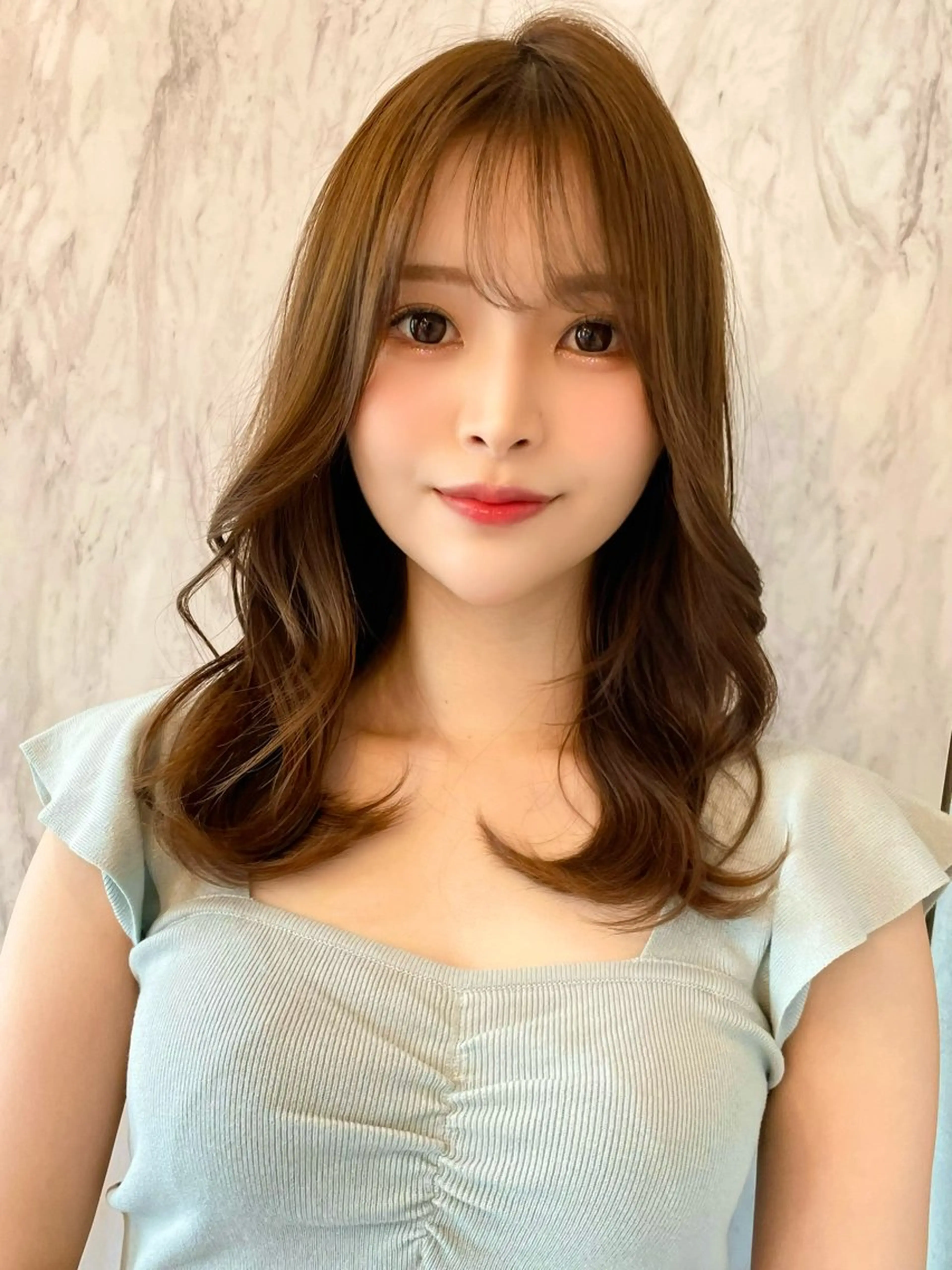 ミディアム カラー ベージュカラー ブリーチ 透明感カラー ダブルカラー グレージュ カット ヘアカラー 韓国ヘア🤍顔周り/ 髪質改善✨/林遼一郎のヘアスタイル