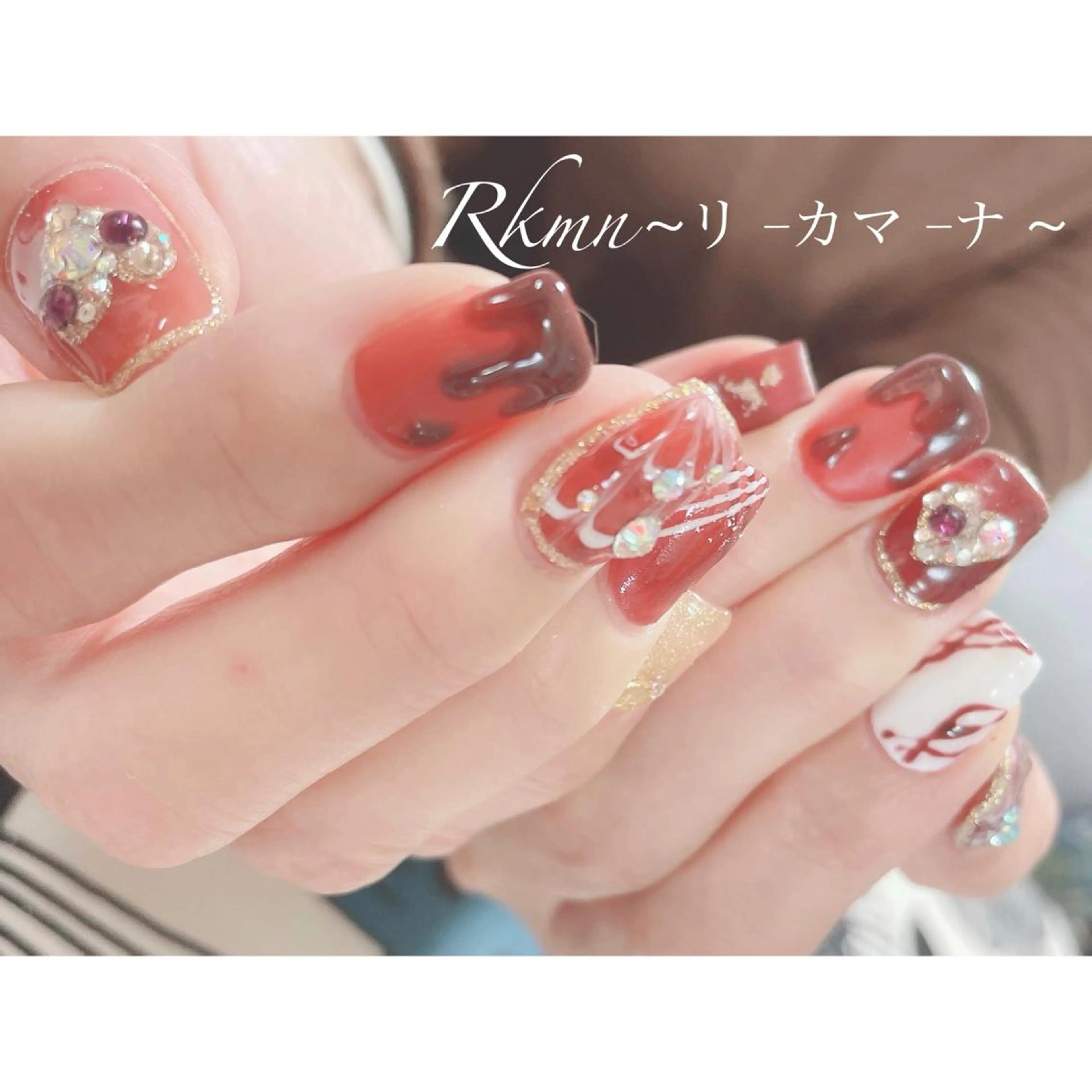 ネイル アートネイル フレンチネイル ジェルネイル グラデーション ハート ハンドネイル フットネイル ハンドケア Rkmn ~リ-カマ-ナ~のネイルデザイン