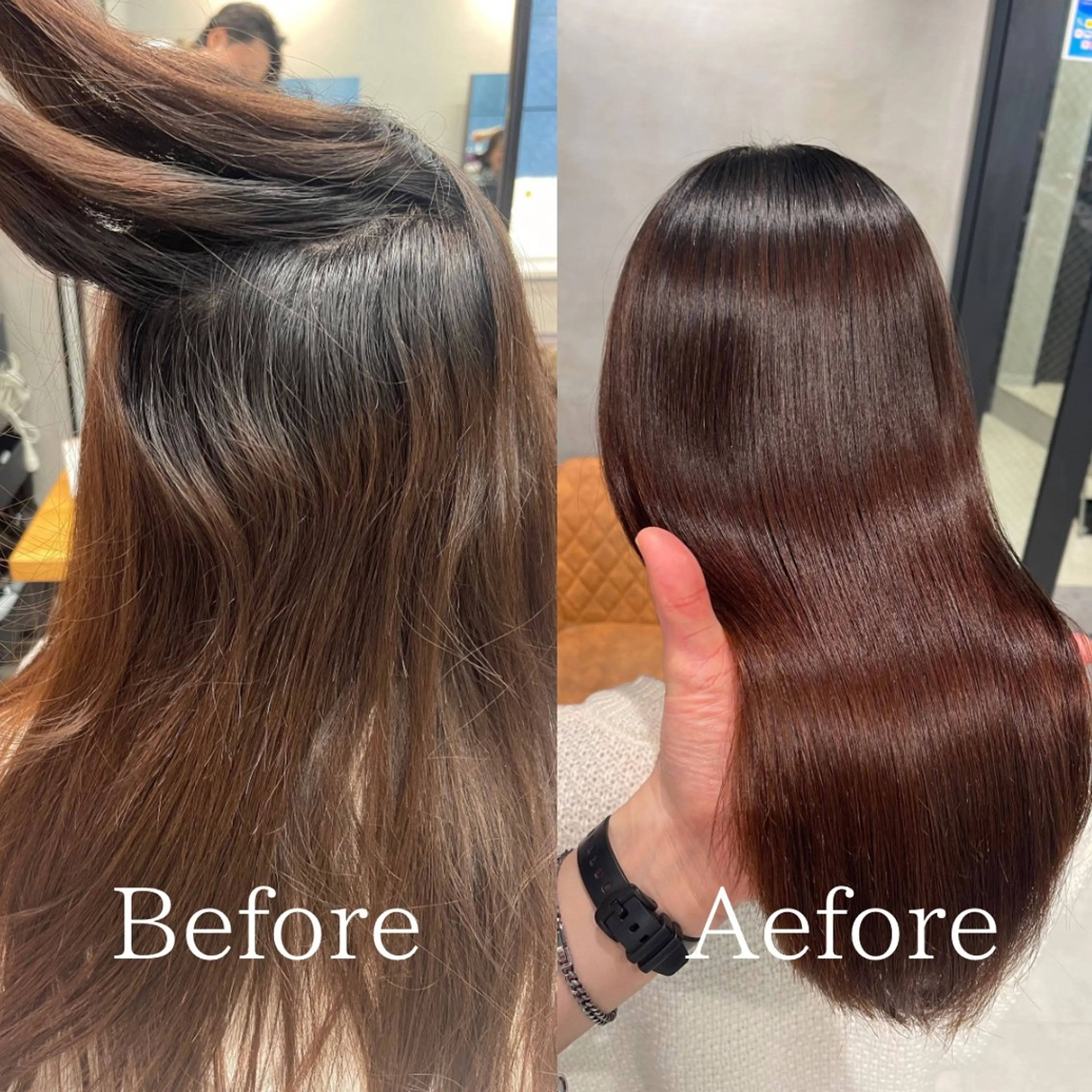 ロング くせ毛 縮毛矯正 縮毛矯正 charm《銀座》 ヘアセット/縮毛矯正のヘアスタイル