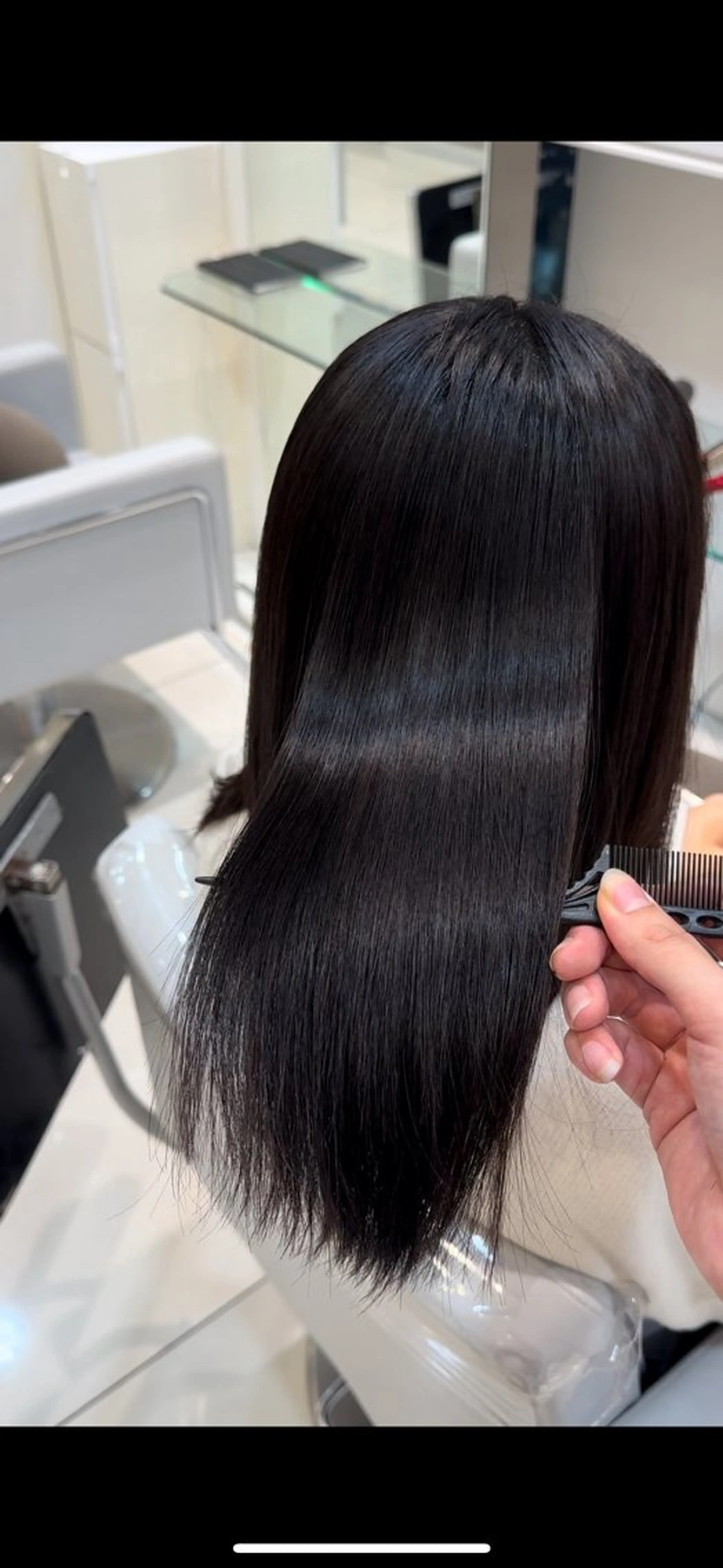 ミディアム 縮毛矯正 orgo所属・︎︎☁🧺チヒロ モデル募集🧺︎︎☁のヘアスタイル