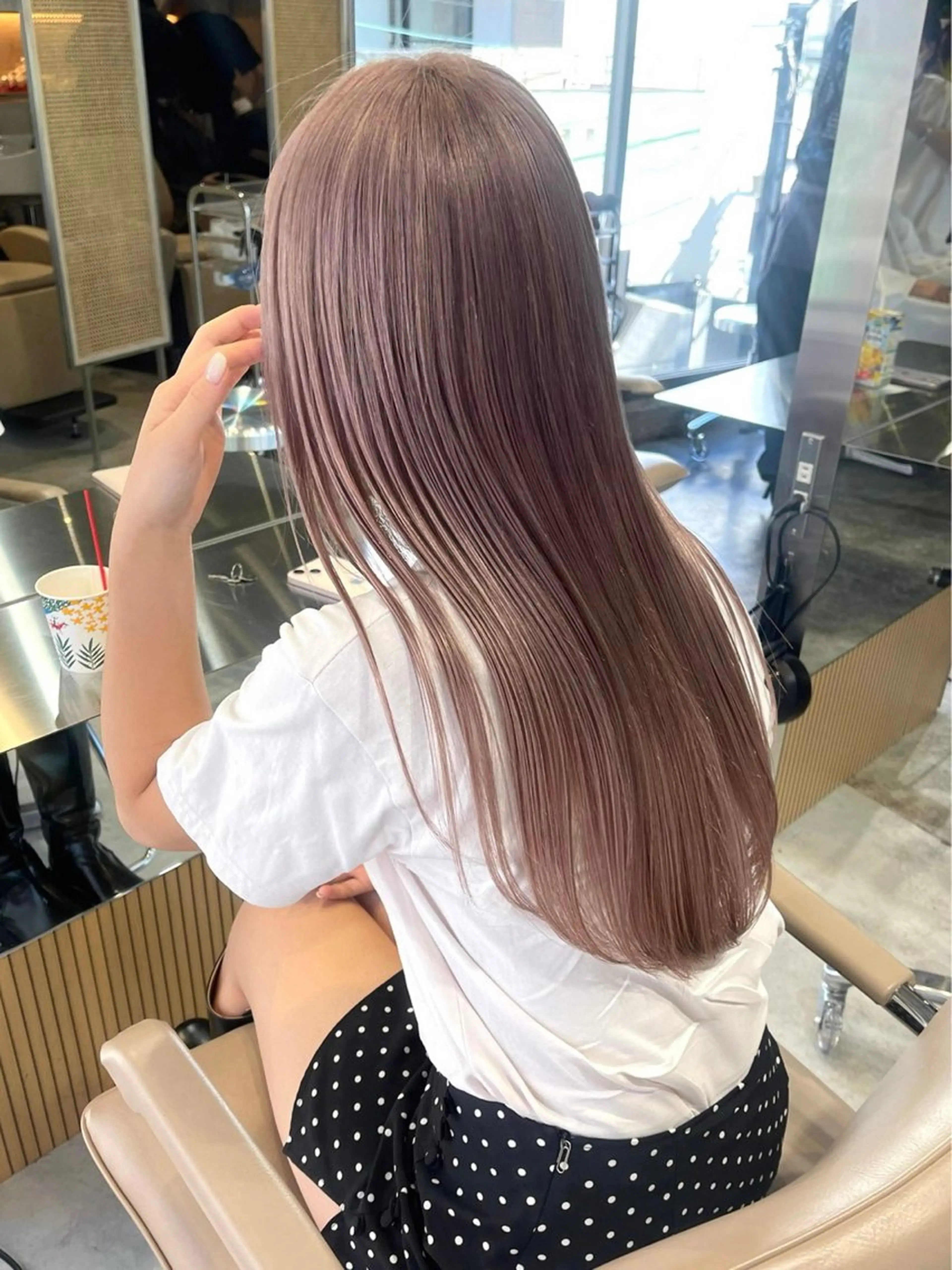 ロング カラー ベージュカラー ハイトーンカラー ピンクカラー ピンクベージュ リタッチモデル募集中 /りな⭐️のヘアスタイル