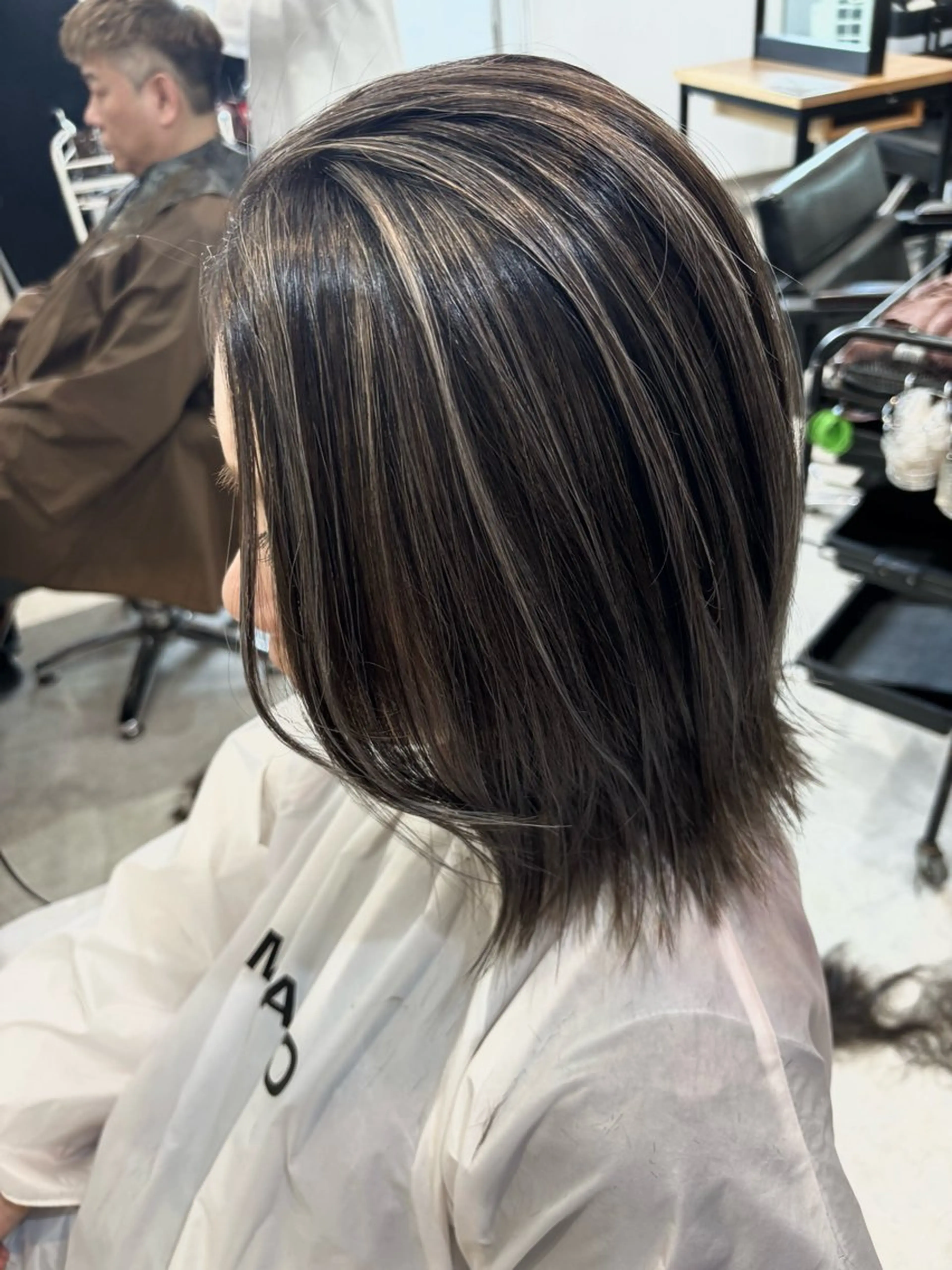 ミディアム カラー ハイライトカラー ハイライト ヘアカラー 松井那津子 /ハイライトブリーチのヘアスタイル