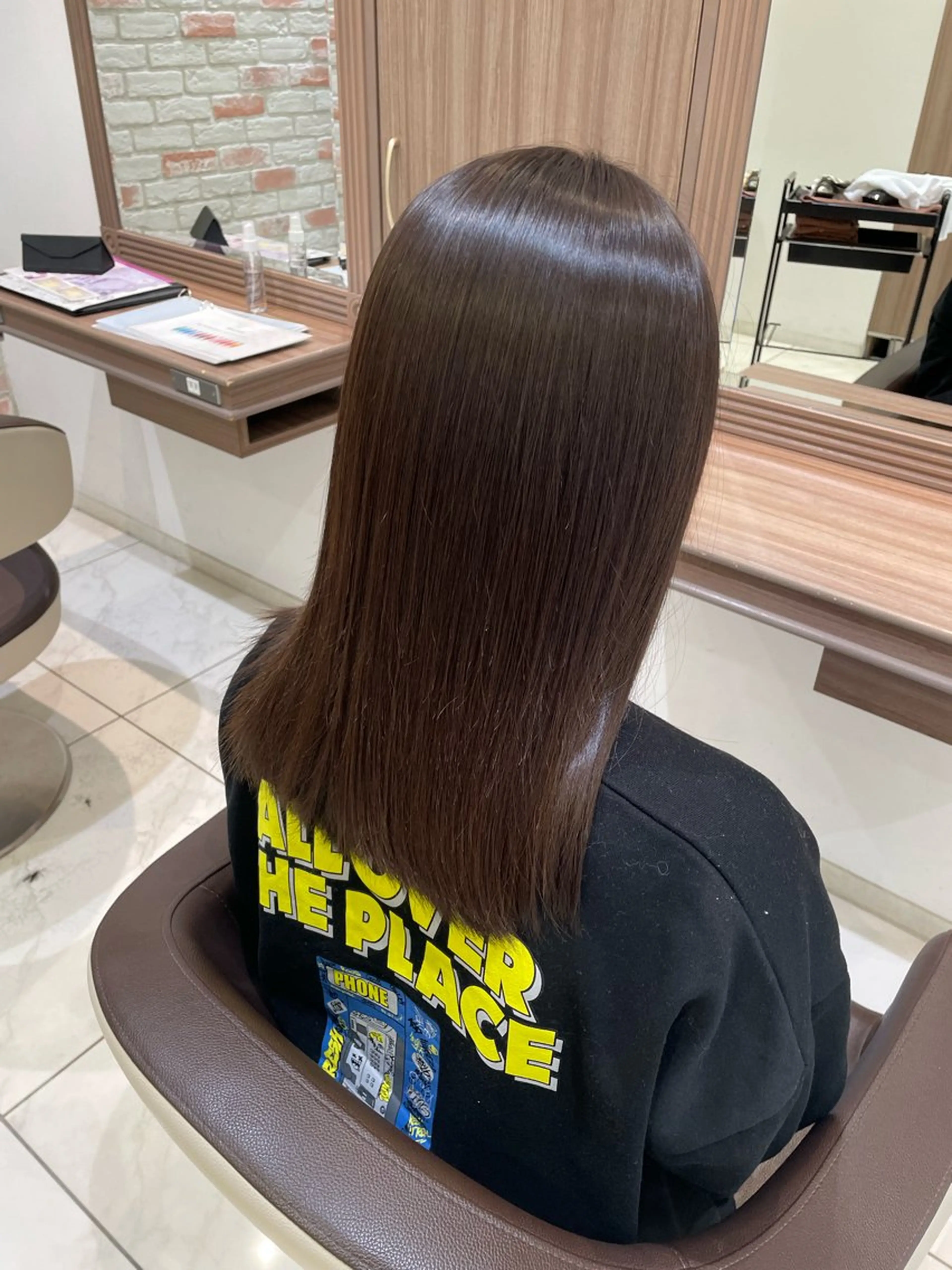 ミディアム パーマ 縮毛矯正 縮毛矯正 菊池 遼/透明感 /韓国レイヤー/艶感のヘアスタイル