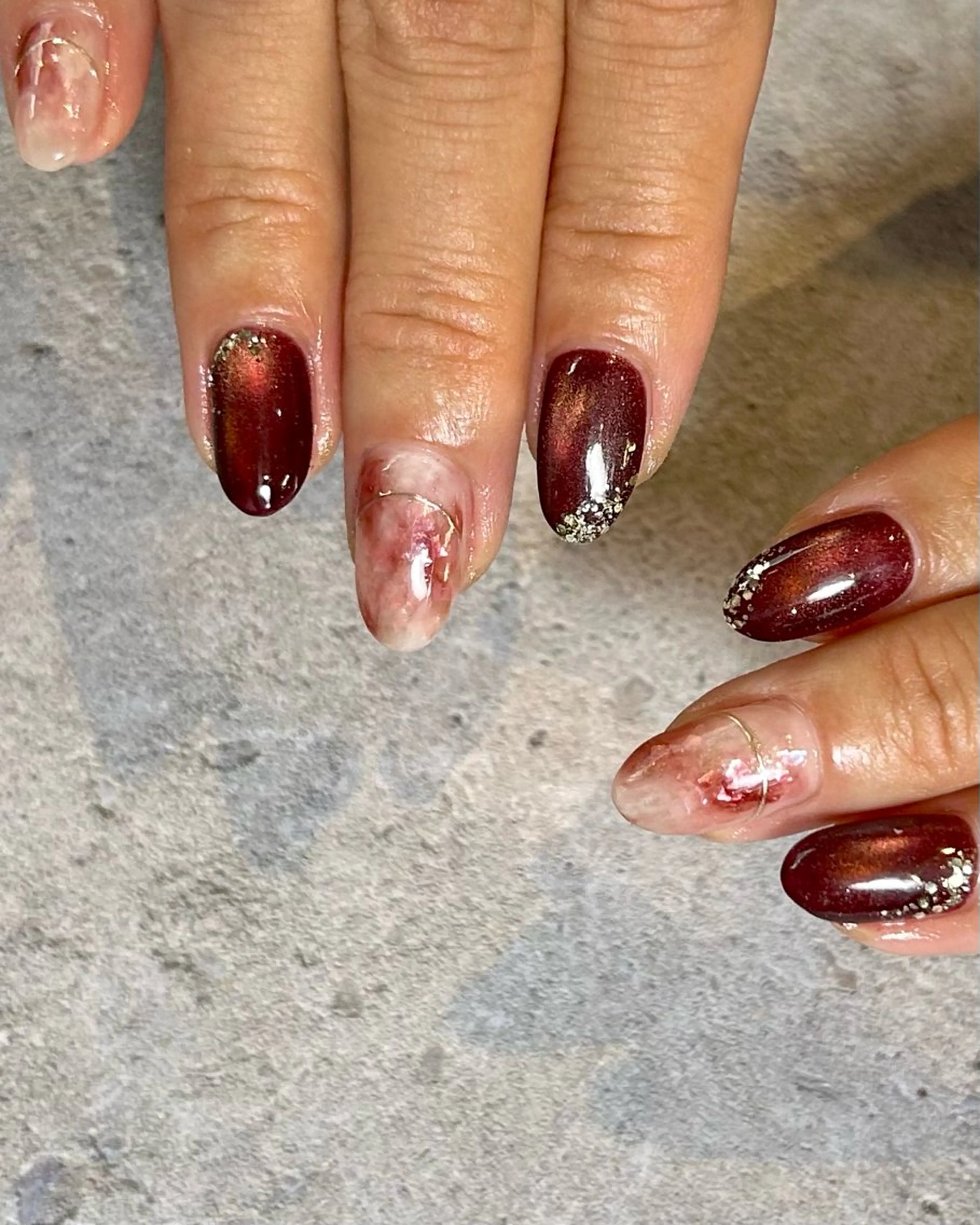 ネイル 持ち込み ニュアンスネイル ハンドネイル Reflection marikoのネイルデザイン