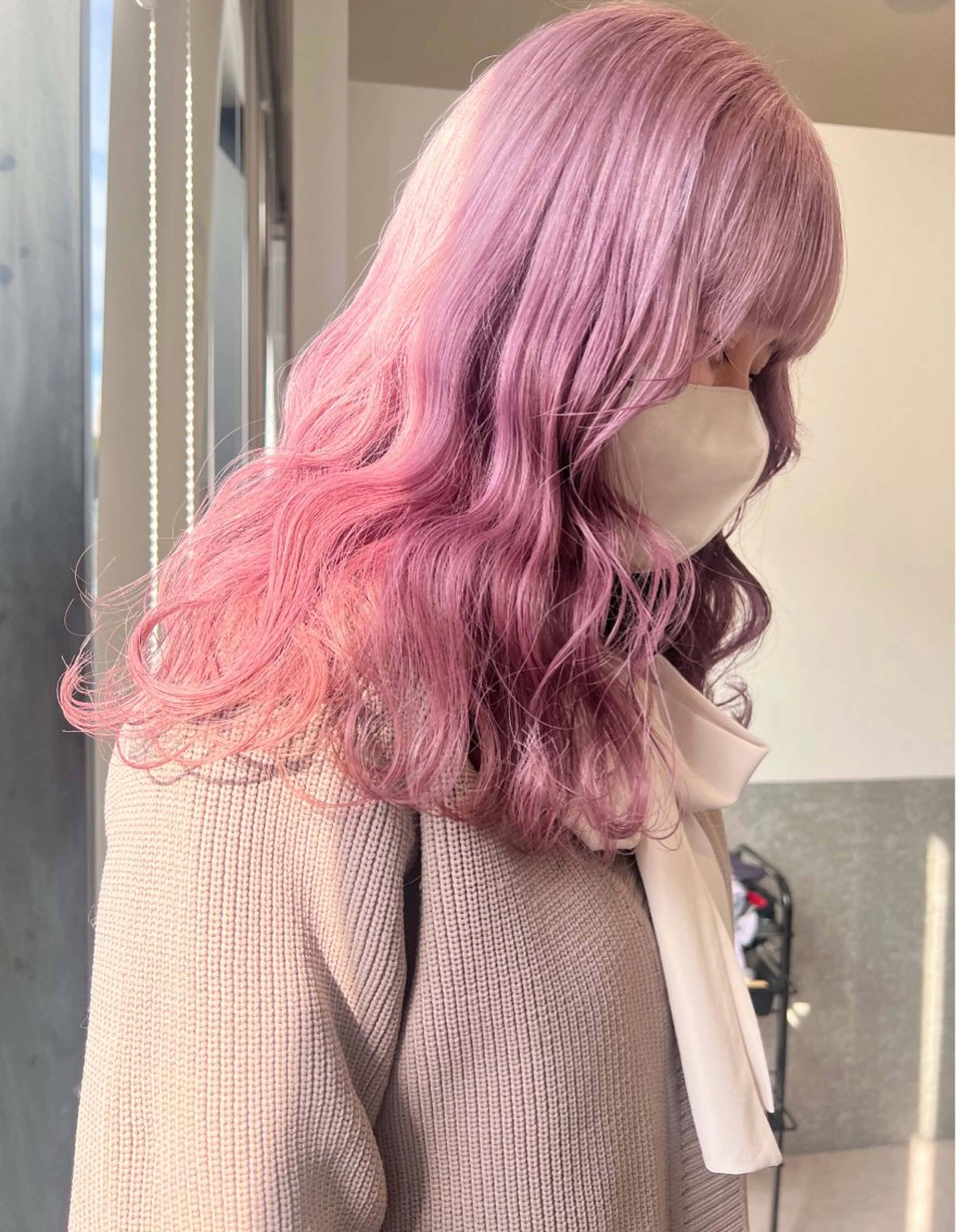 セミロング カラー ピンクカラー ホワイトピンク マツエクmarry池袋所属・マツエクモデル無料 marry 池袋秦のマツエク・マツパデザイン