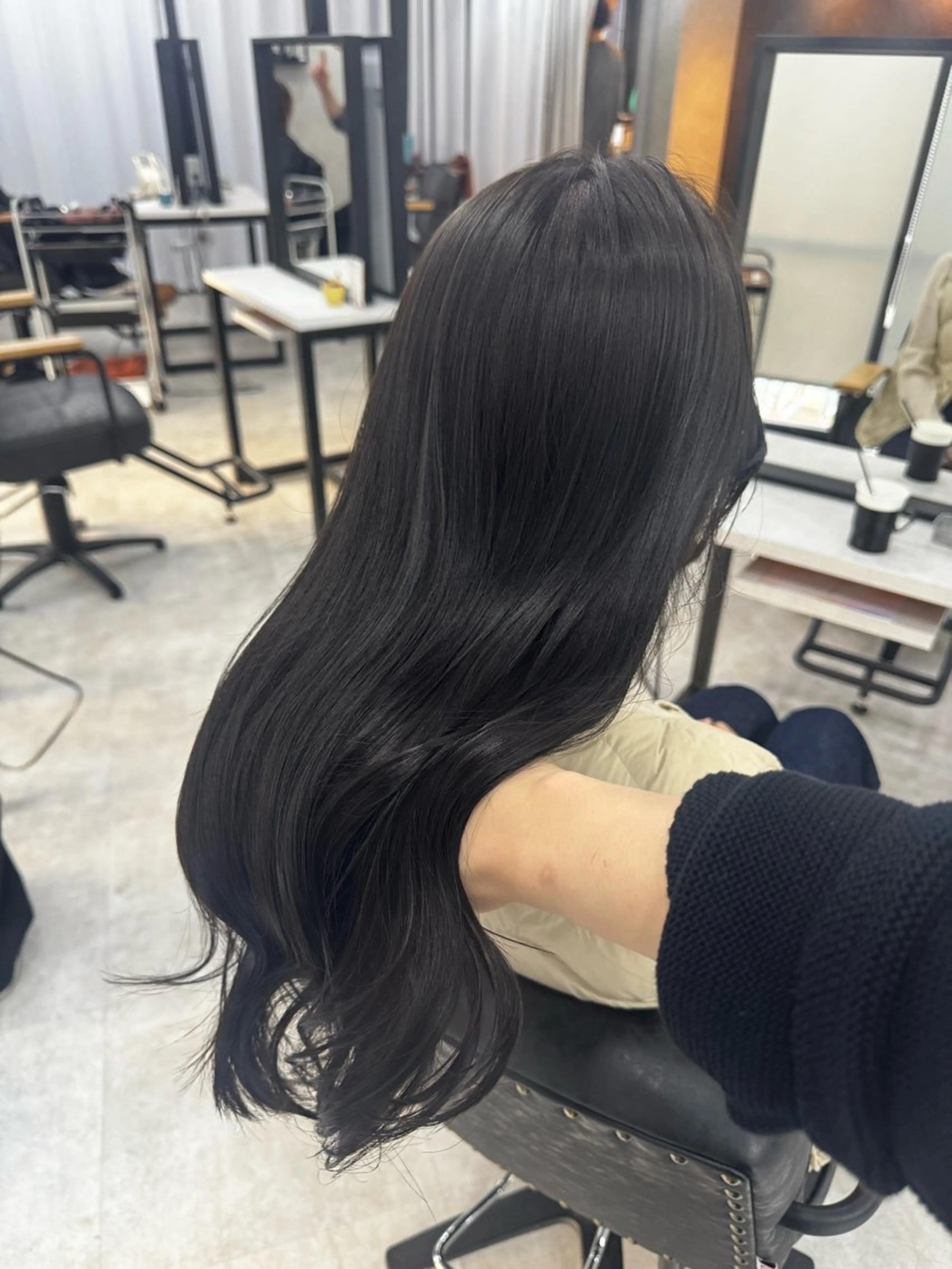 ✨人気No.1✨髪質改善カラー🩵＋Aujua5stepトリートメント🫧口コミ特典で超音波アイロン⭐️の写真