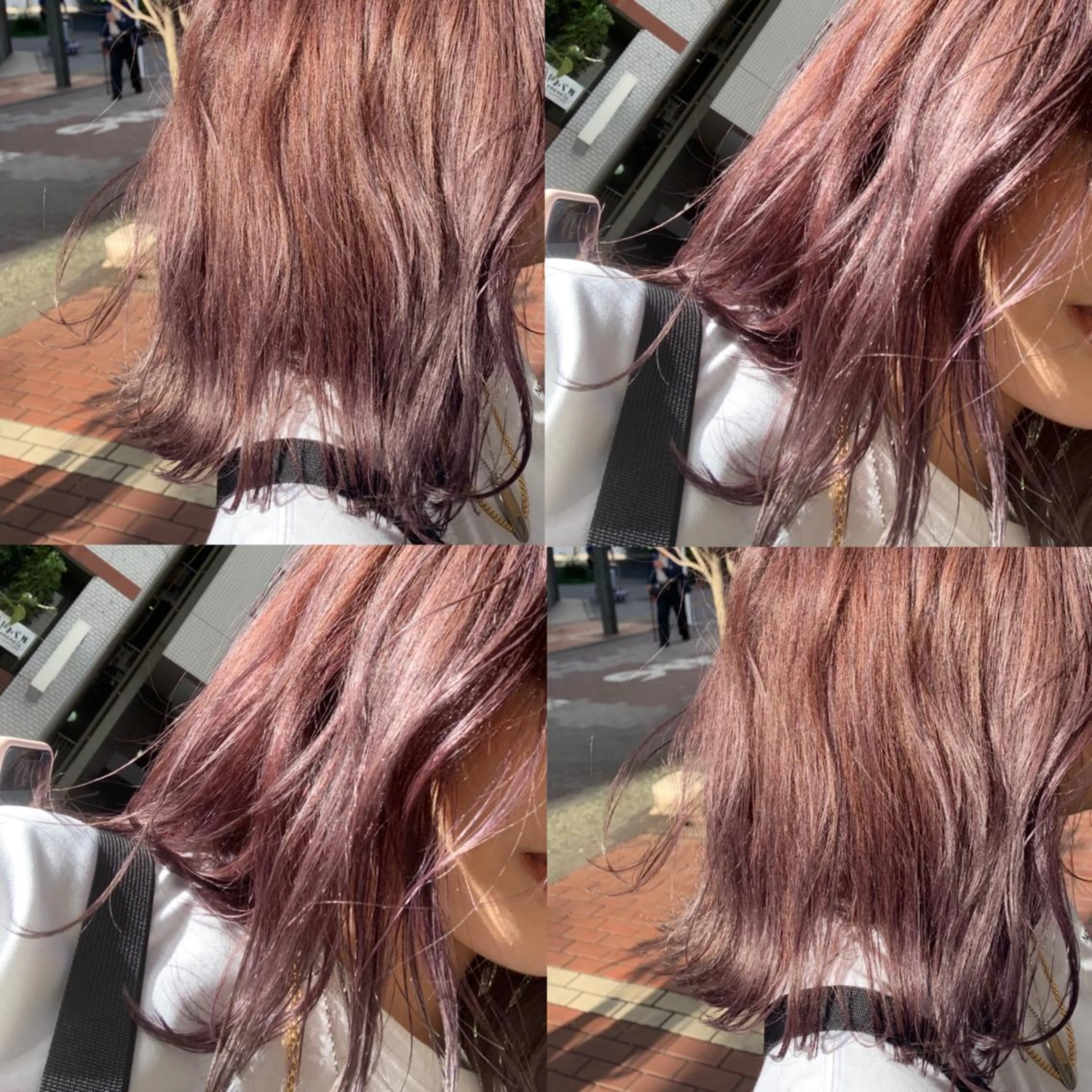 ミディアム カラー ブリーチ ピンクカラー ピンクパープル パープルカラー 艶カラー/韓国顔周り 🎀mamiのヘアスタイル
