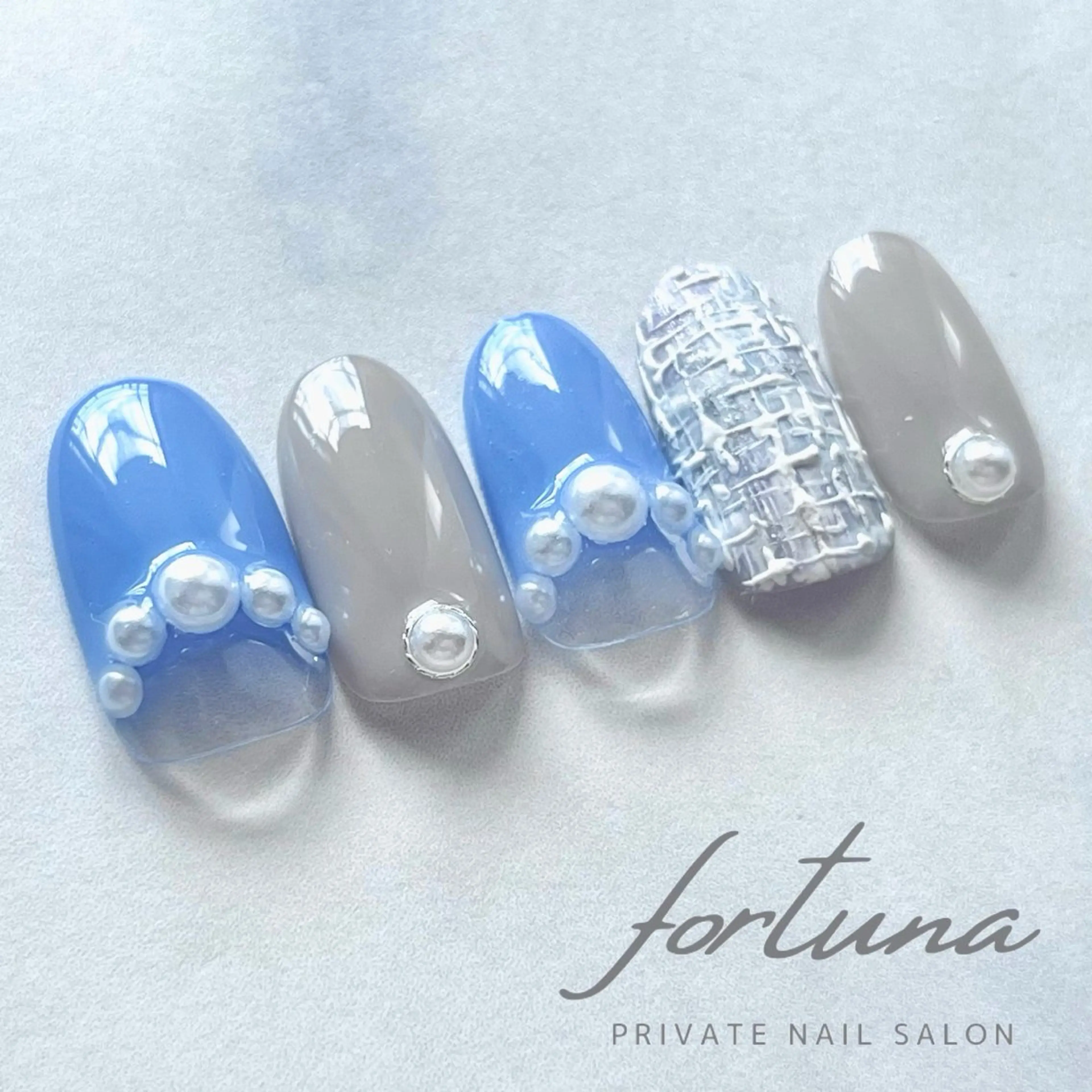 ネイル ツイードネイル 冬ネイル ハンドネイル fortuna 武藤裕美のネイルデザイン