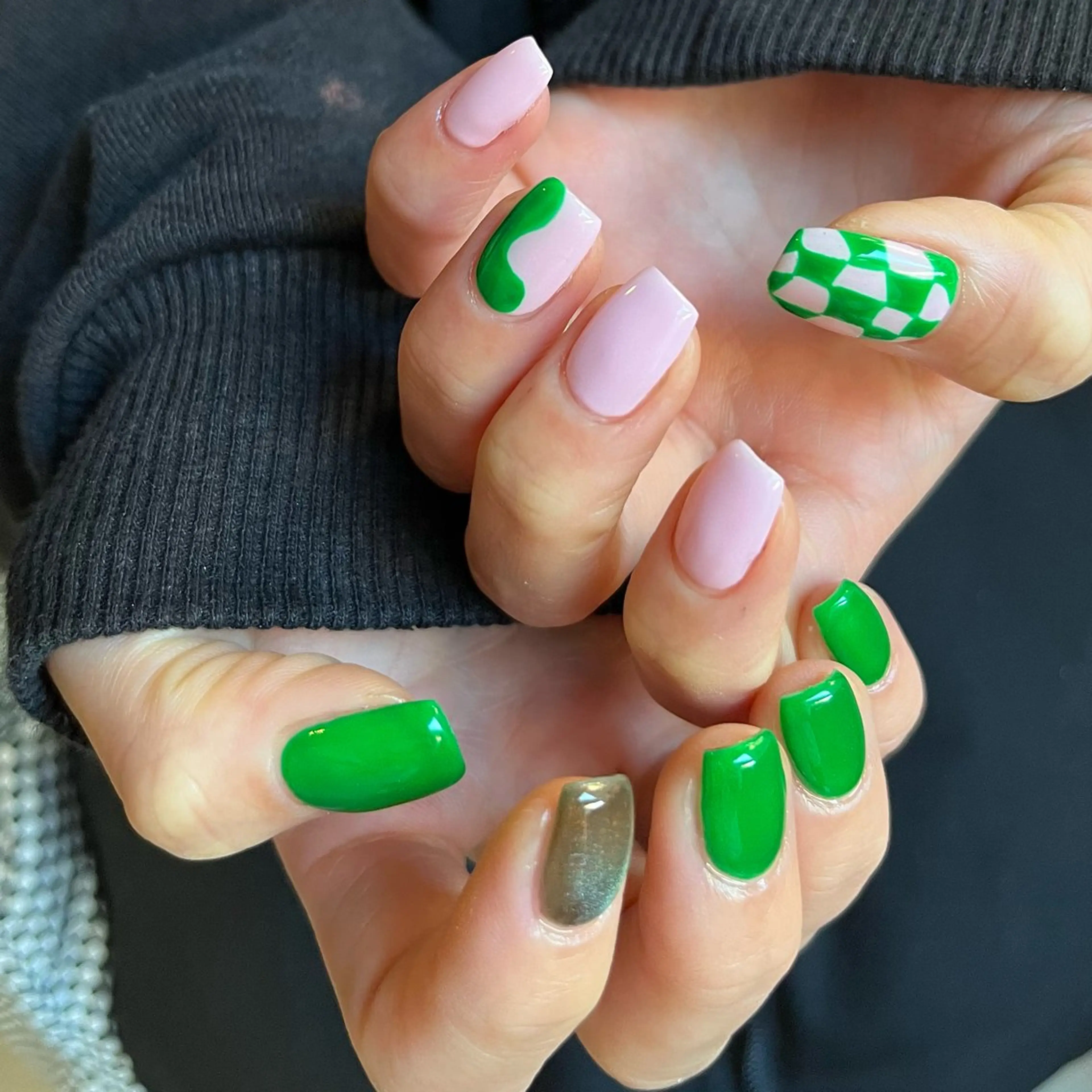 ネイル グリーン ハンドネイル nail salon O (en)所属・vegh. nail／阿波座のネイルデザイン