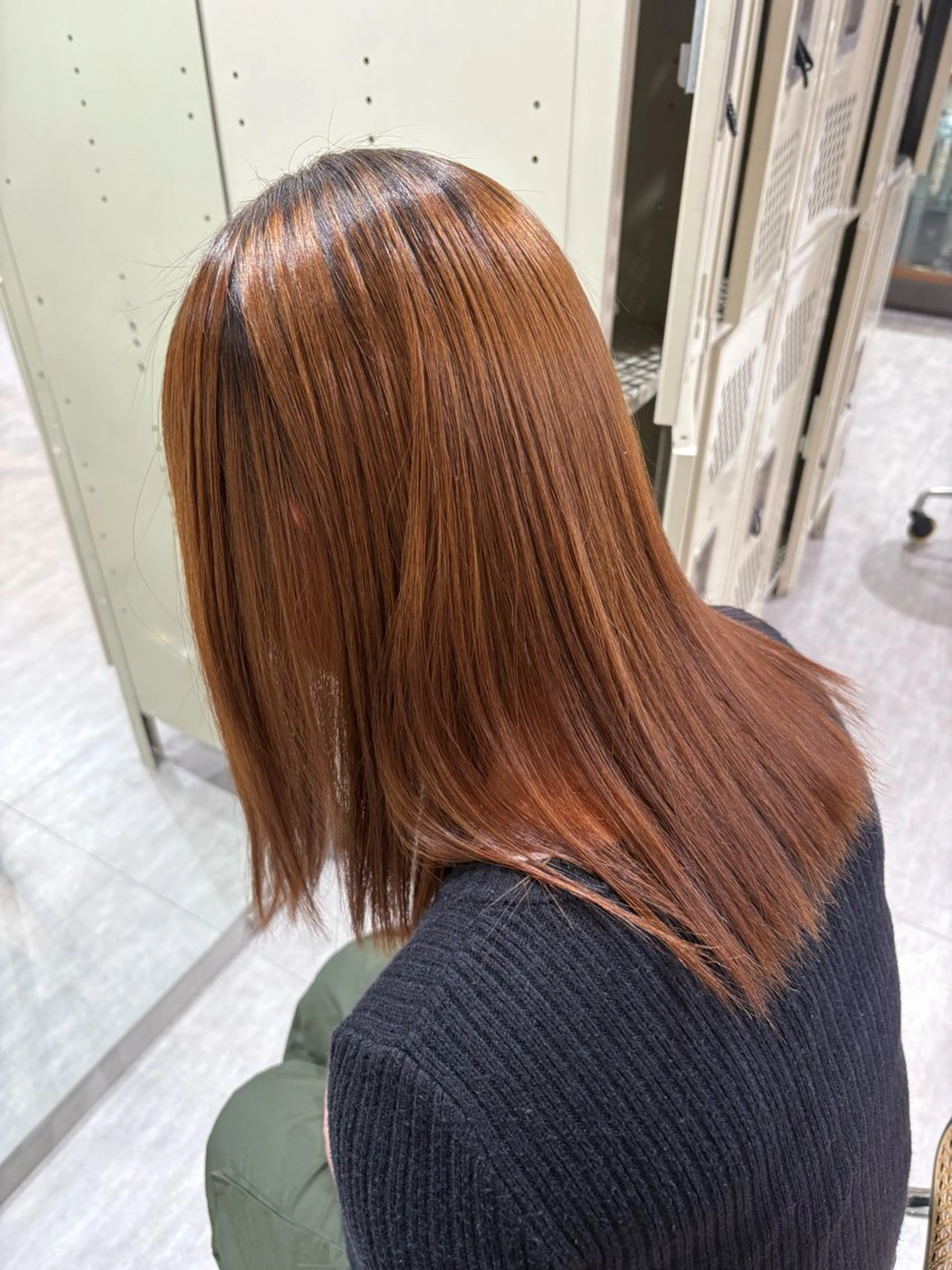 セミロング 🪩サクヤ🪩暗髪 カラー/ワイドバングのヘアスタイル