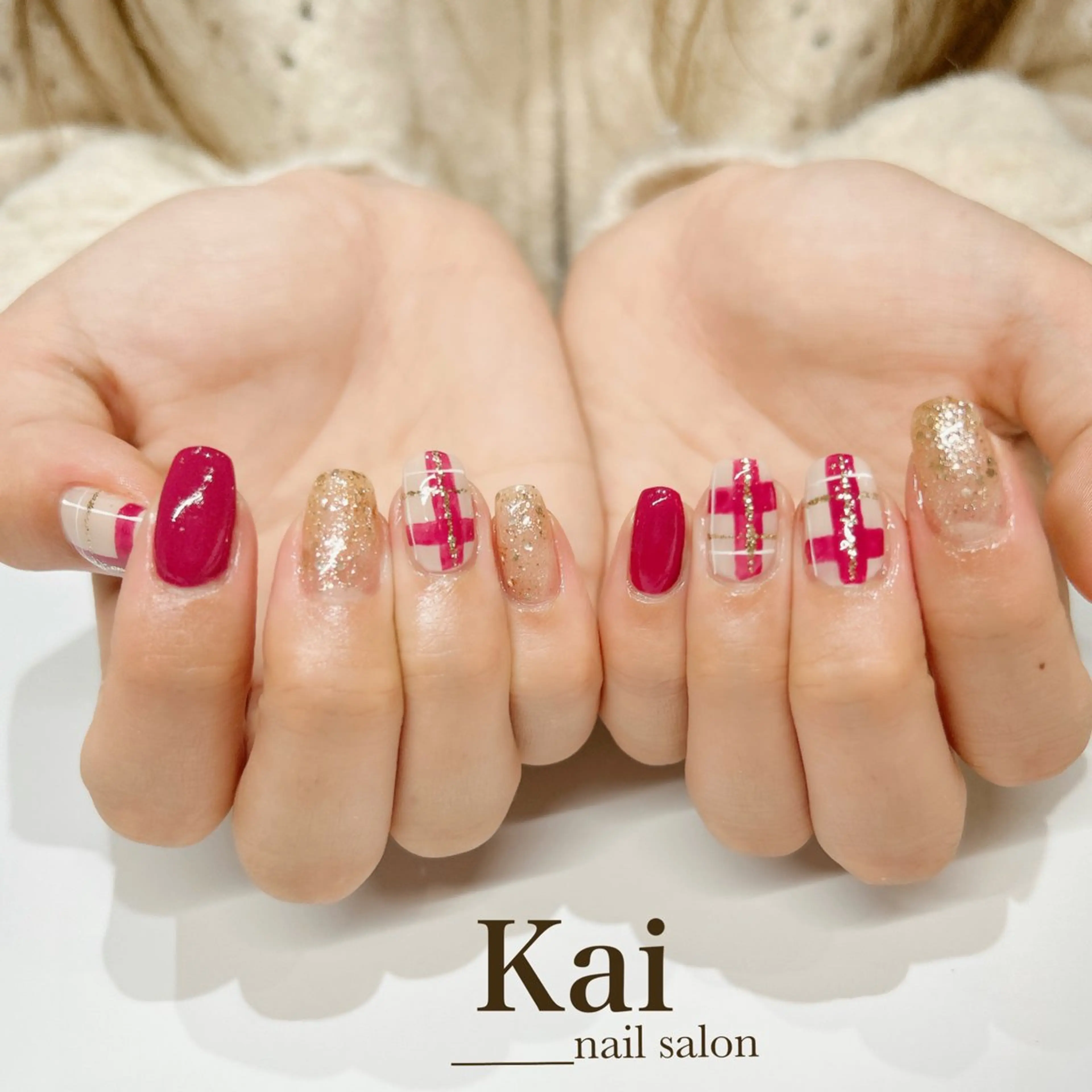 ネイル フラッシュネイル フレンチネイル ジェルネイル グラデーション キラキラネイル ハンドネイル Kai  nail Mayukoのネイルデザイン
