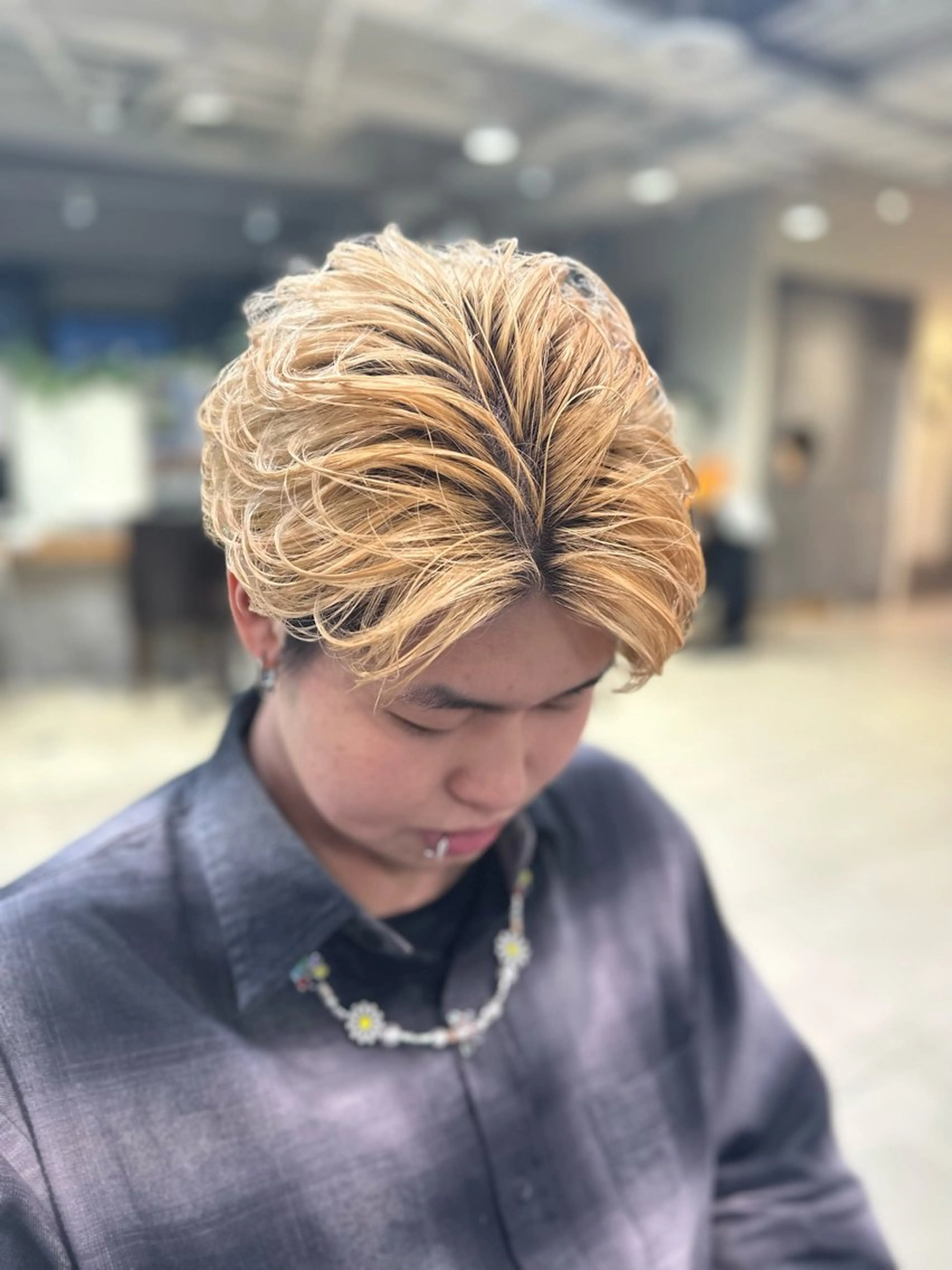 ミディアム ヘアアレンジ メンズ センターパート NEXT NEO所属・メンズヘア静岡 ✂︎Ryuheiのヘアスタイル