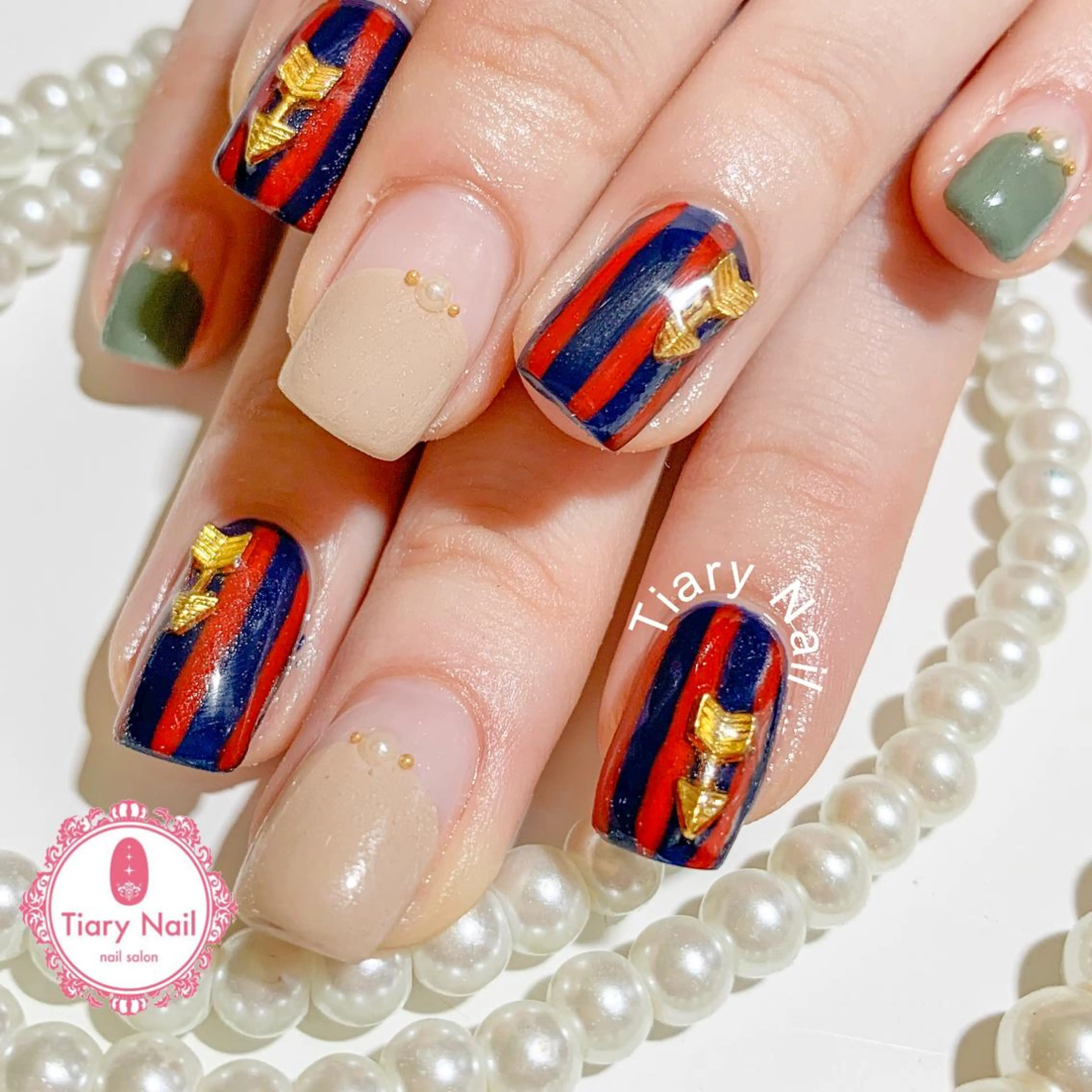 ネイル ハンドネイル 💗🪽Tiary Nail🪽💗のネイルデザイン