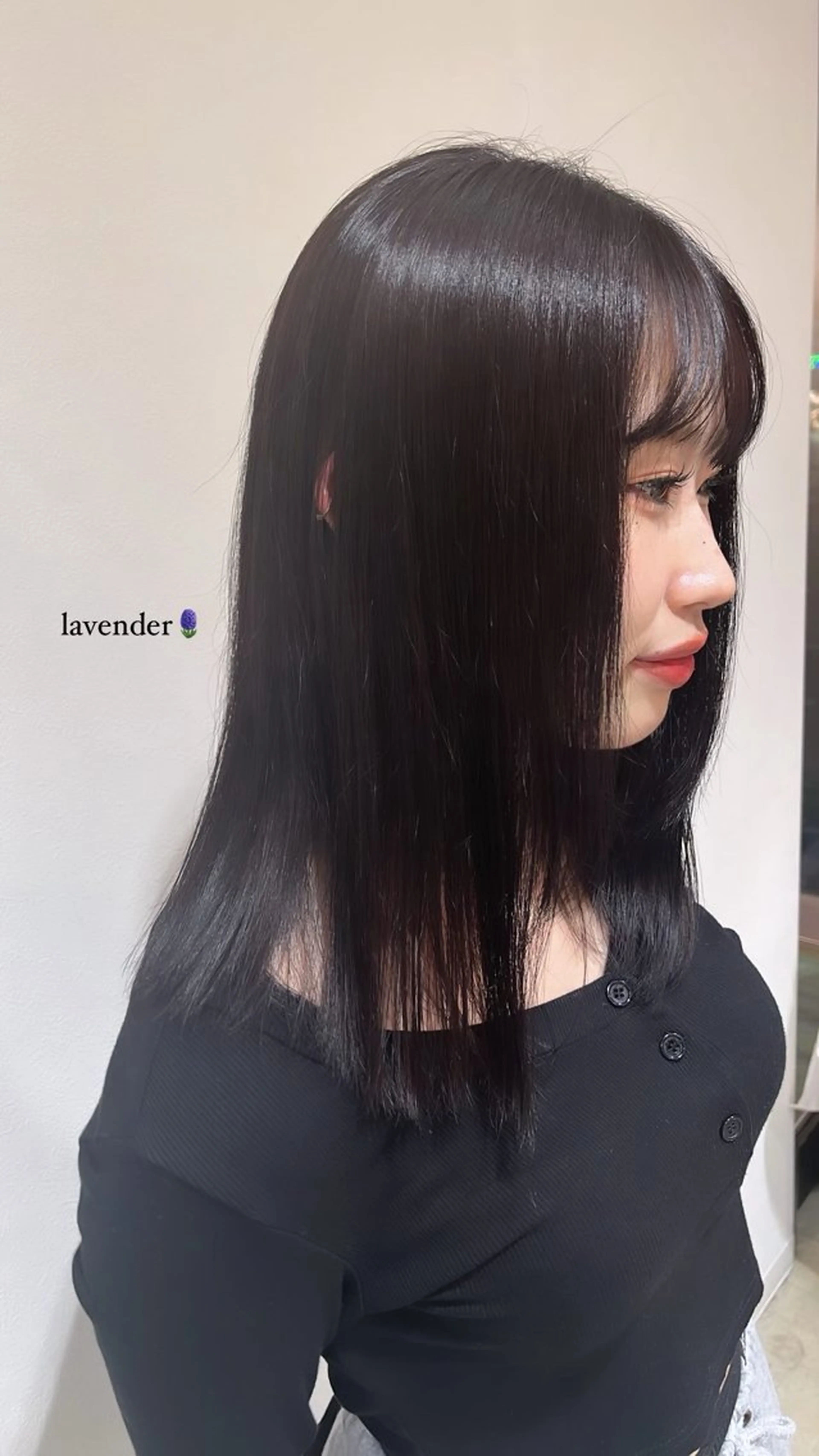 ミディアム カラー ラベンダーカラー CLIQUE　有木 七虹のヘアスタイル