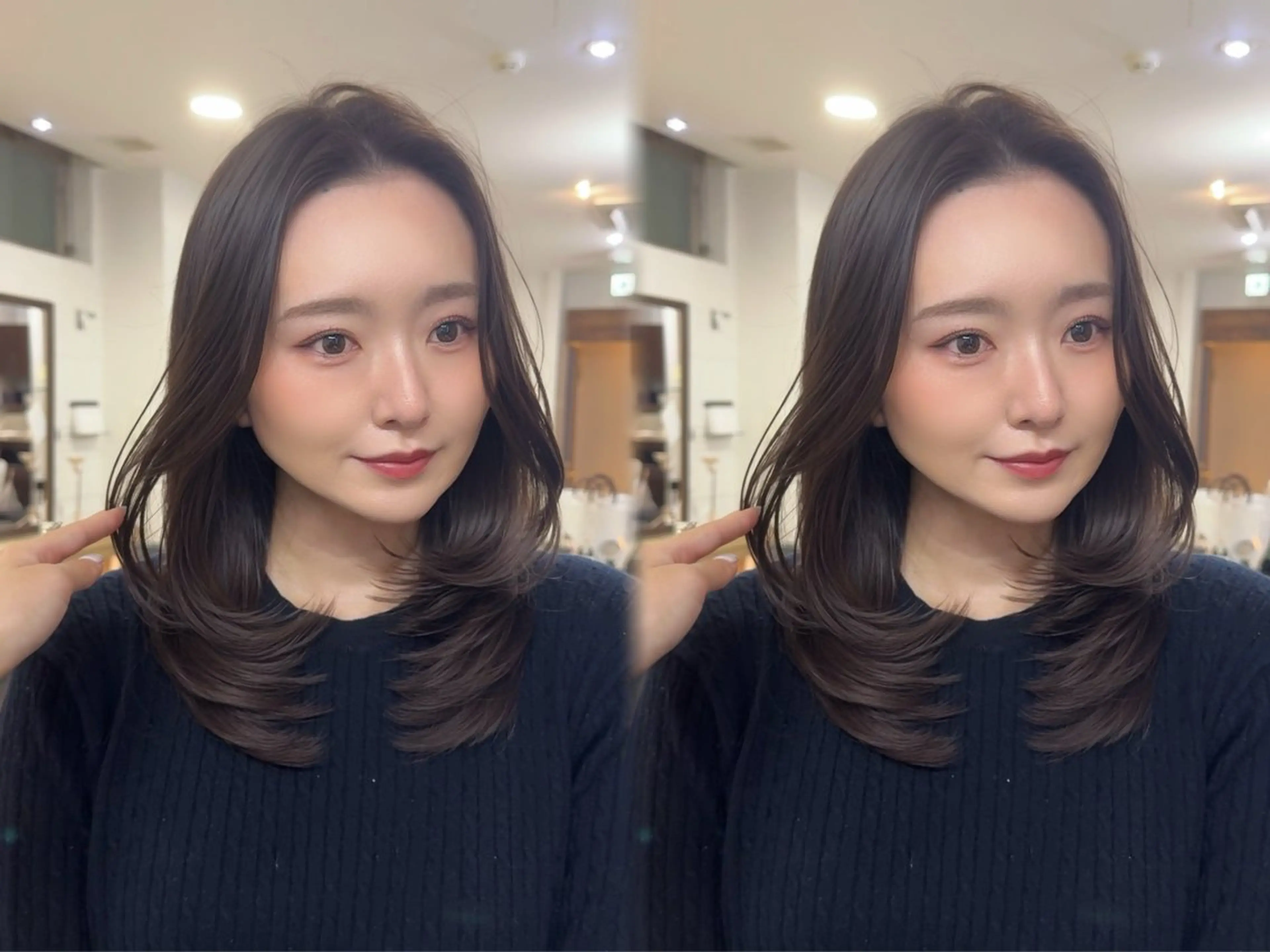 ロング レイヤーカット カット 期間限定カットカラー モデル募集中♡真白のヘアスタイル