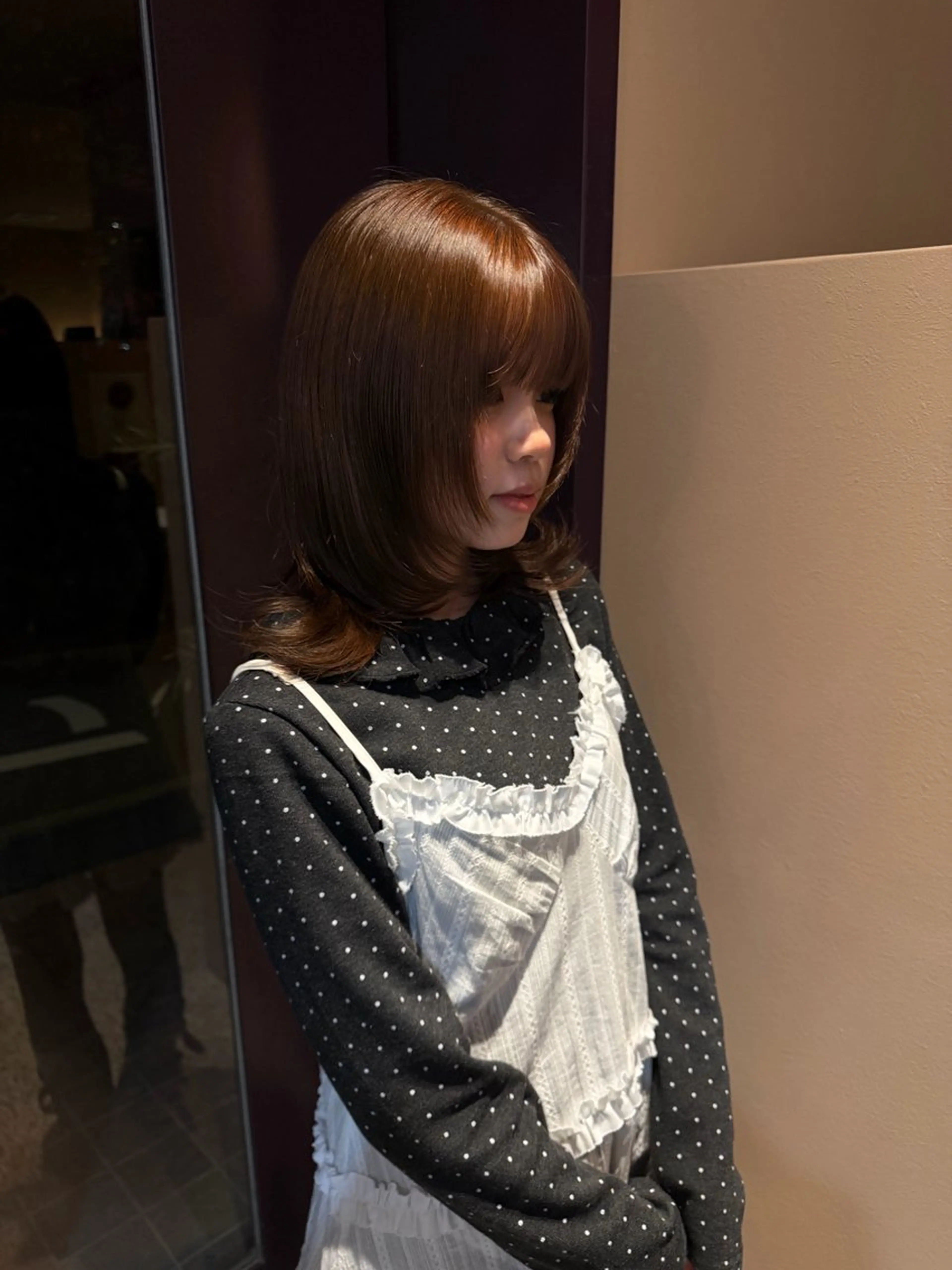 カラー ベージュカラー ヘーゼル ヘアカラー YOKE 桃山台 SAKI♩ ܸのヘアスタイル