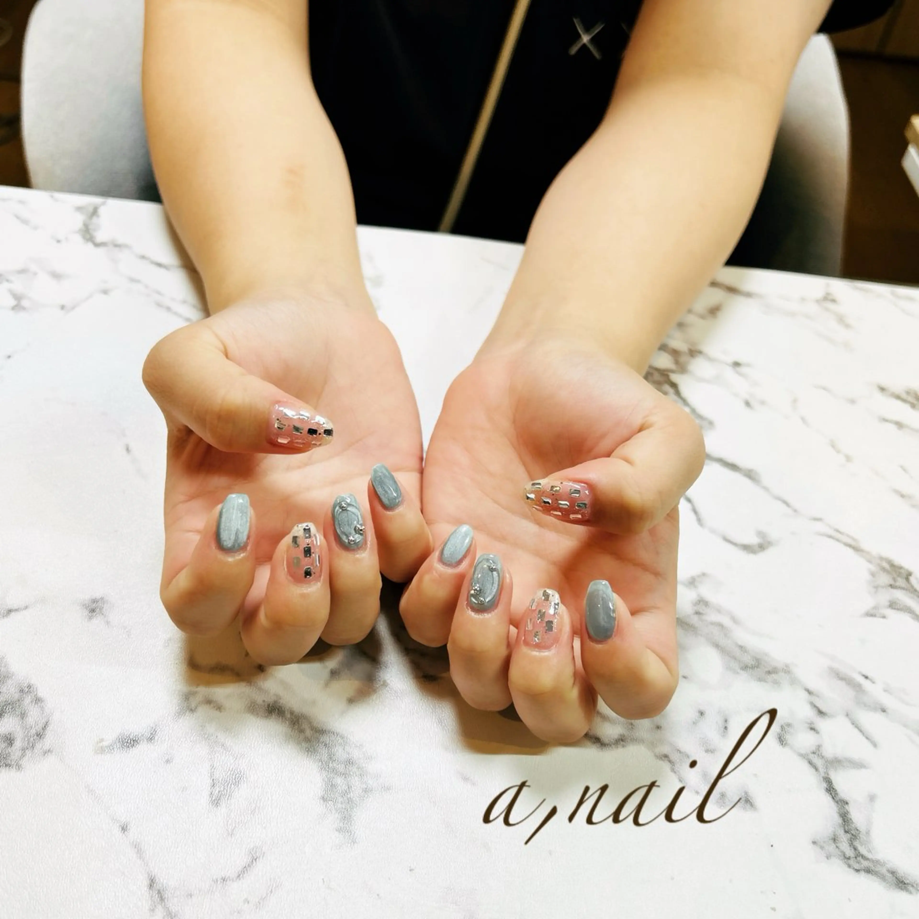 ネイル ホログラムネイル キラキラネイル ラメ(グリッター) マグネットネイル ぷっくりネイル ハンドネイル ネイルサロン エーネイルのネイルデザイン