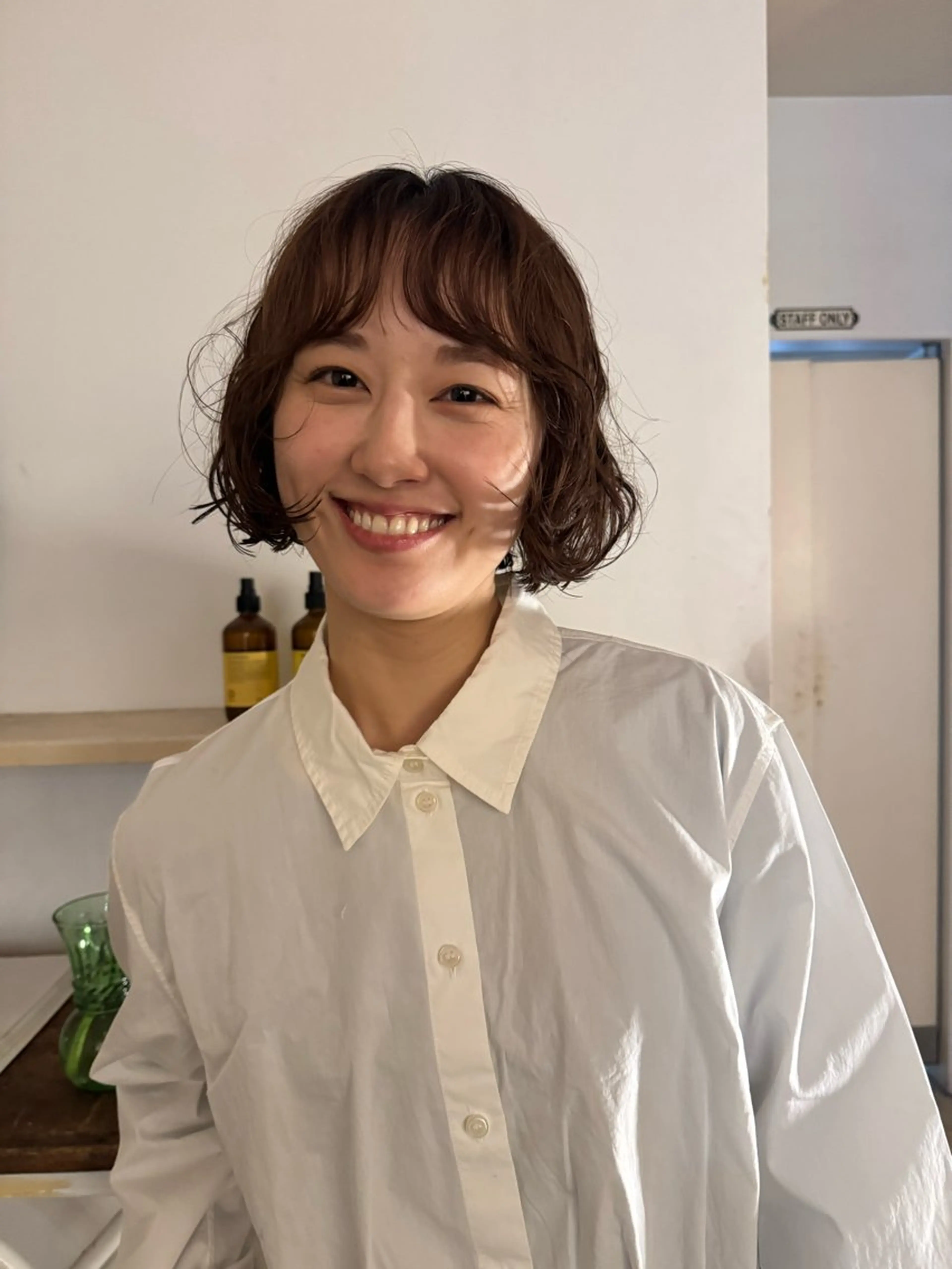 ミディアム パーマ ミディアムパーマ ボブ カット パーマ 今泉/kai🐇ボブ 似合わせカットのヘアスタイル