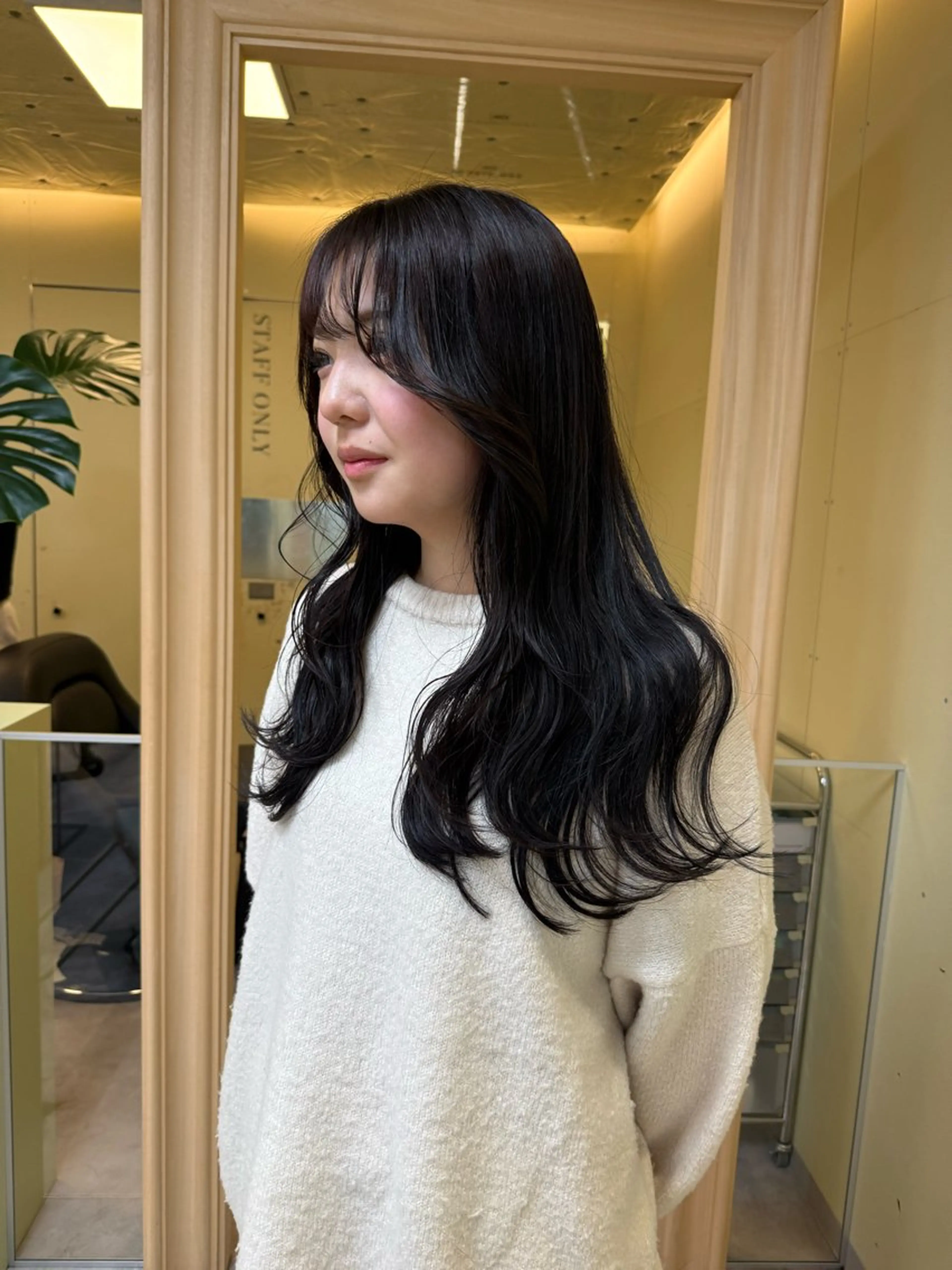 ロング カラー カット ヘアカラー トリートメント 伶風/ボブ/ ハッシュカットのヘアスタイル