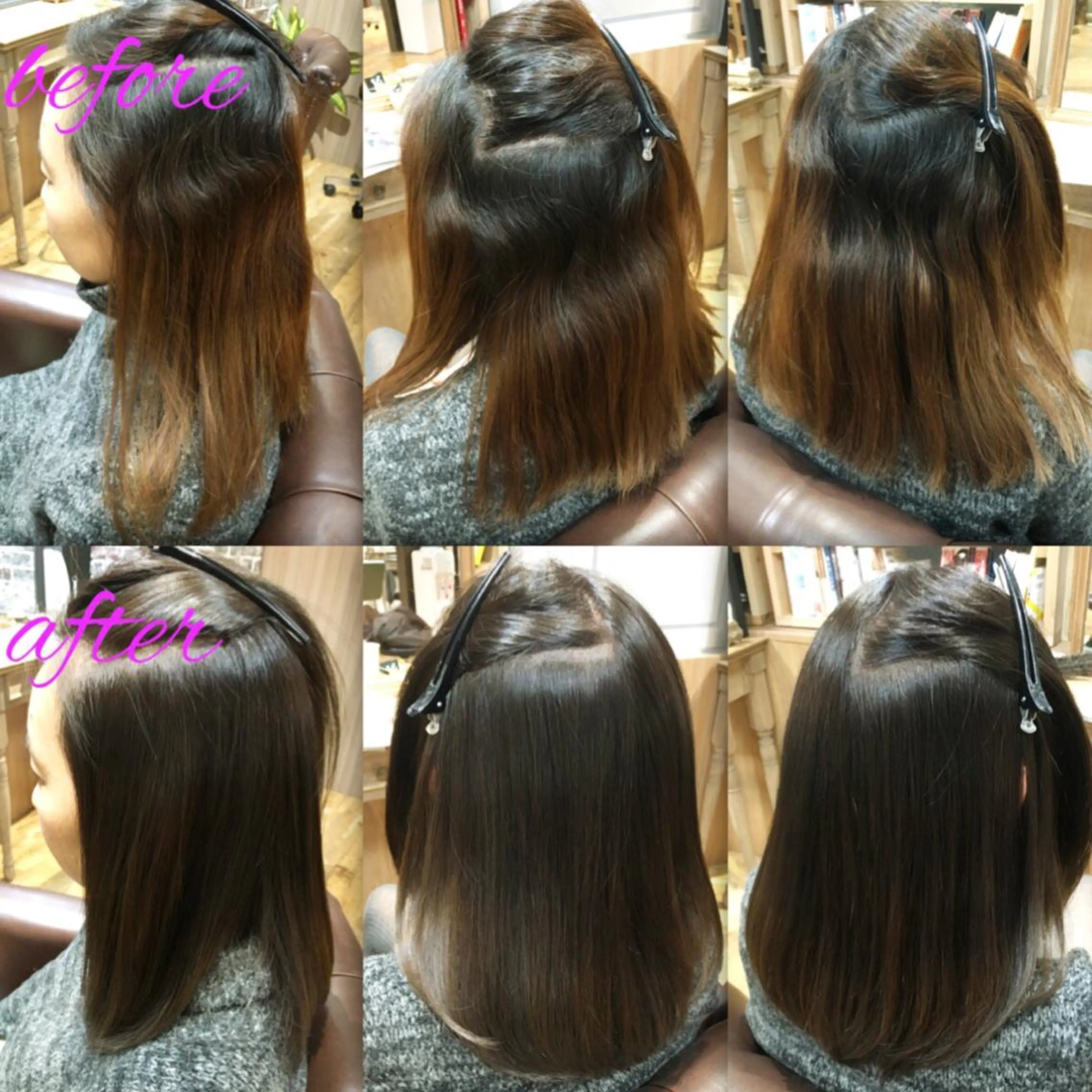 セミロング カラー パーマ イルミナカラー ストレートパーマ カット ヘアカラー 縮毛矯正 トリートメント ブリーチ縮毛矯正/ デサキ ショウヘイのヘアスタイル