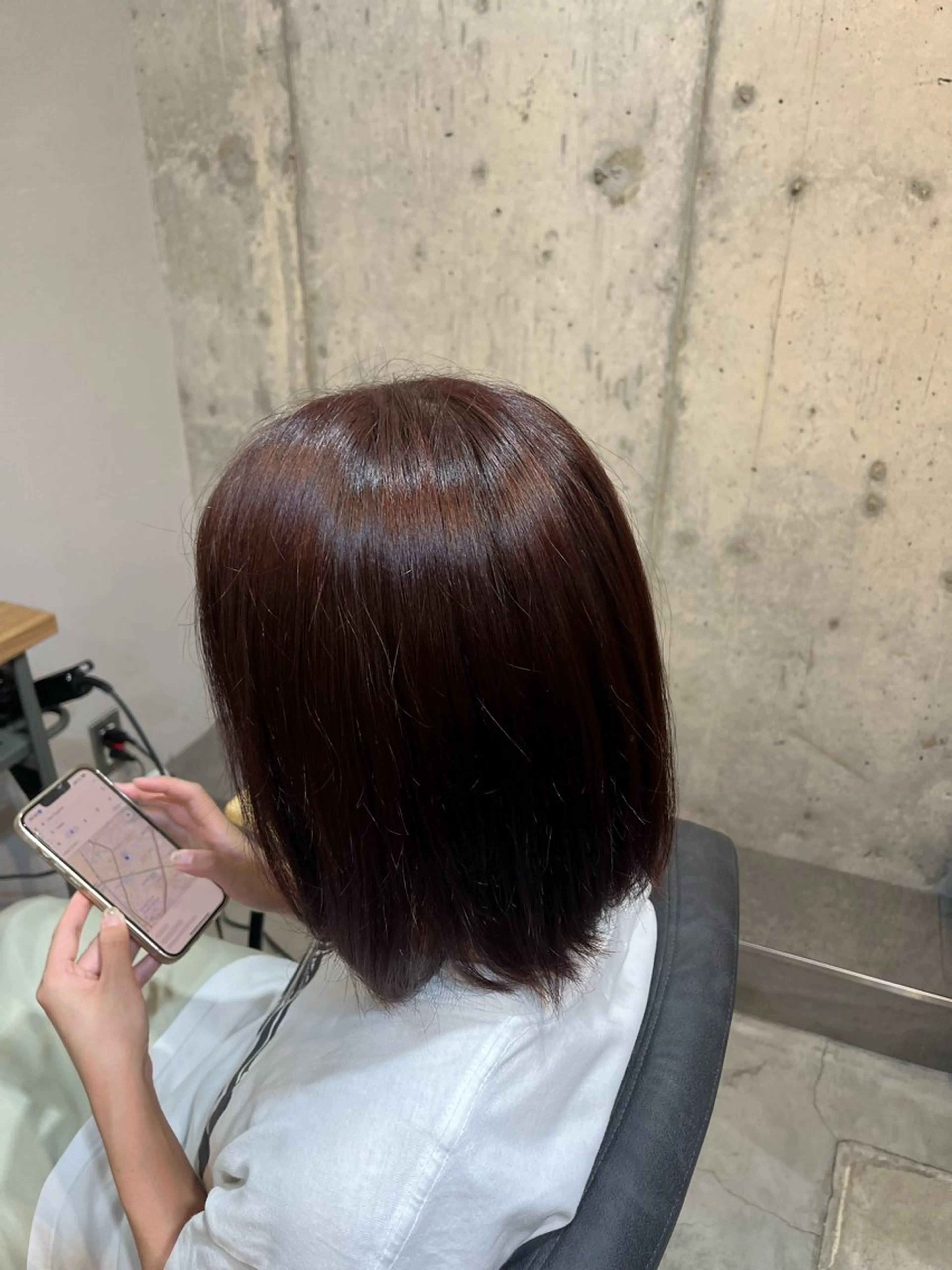 ミディアム ☀️マナカ/縮毛矯正 カラー/表参道のヘアスタイル