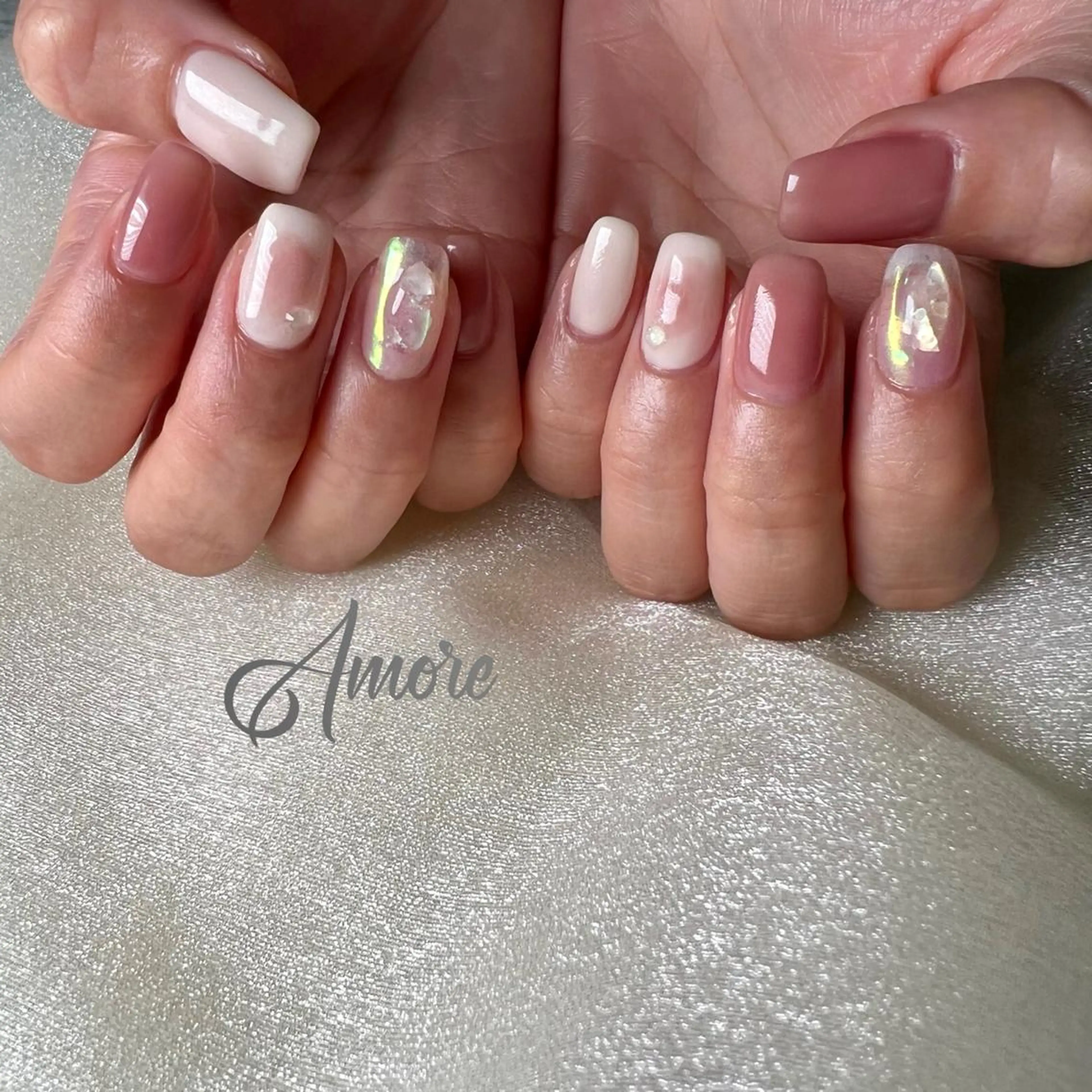 ネイル ジェルネイル ミラーネイル オフィスネイル パラジェル You kyehwaのネイルデザイン