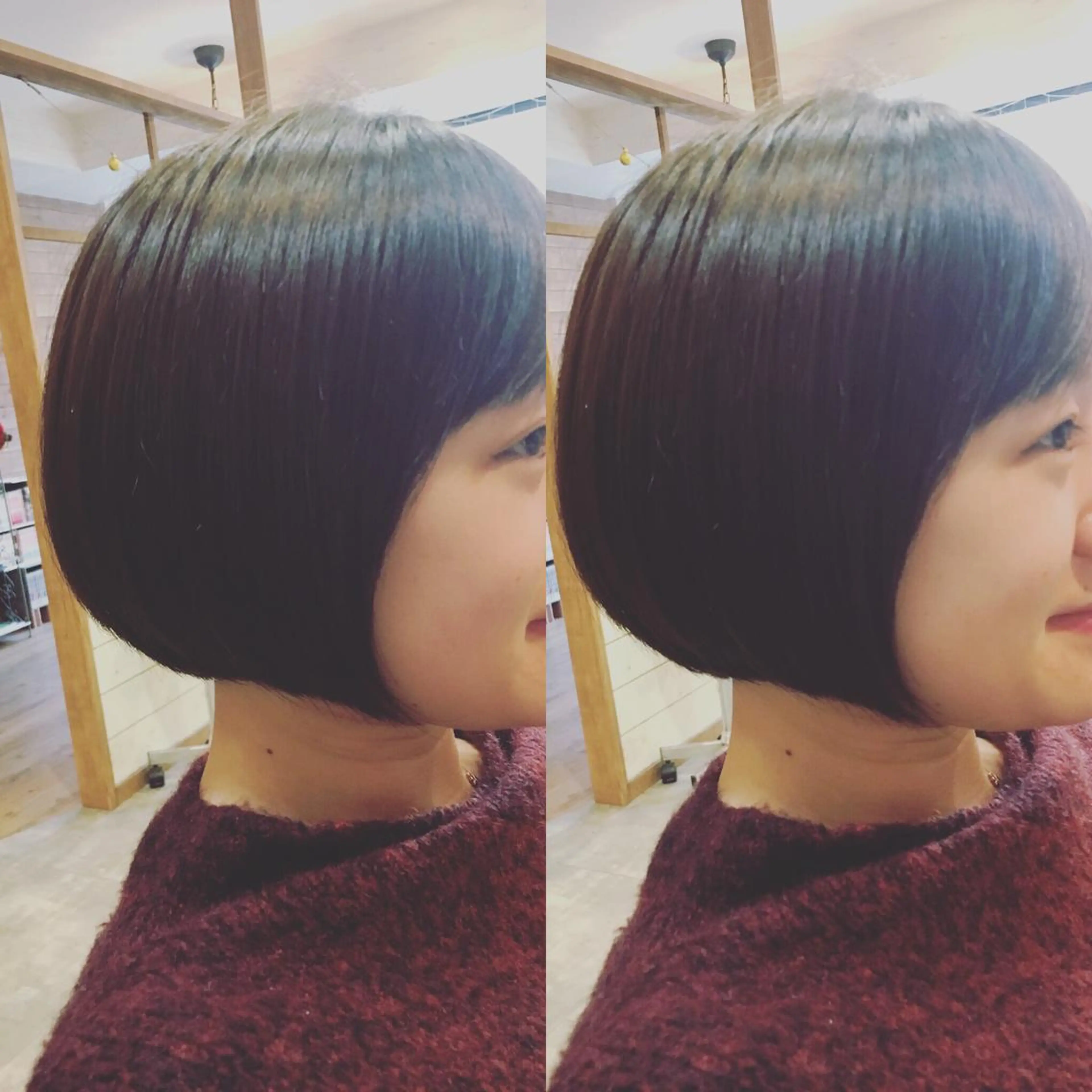 ショート ミディアム カラー ベージュカラー ネイビーカラー ボブ hair salon Ranun髪質改善のヘアスタイル