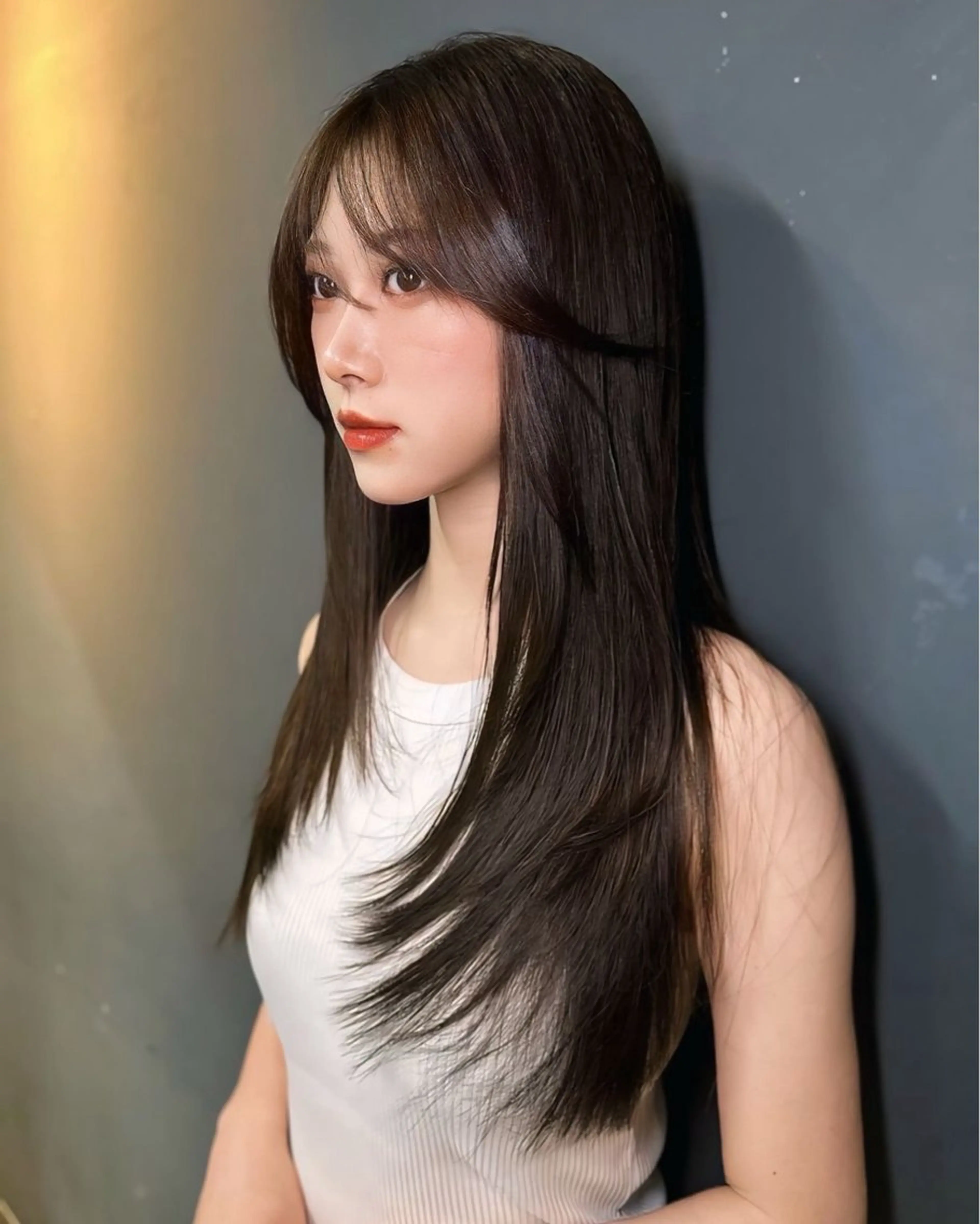 ロング カラー 髪質改善 レイヤーカット ワンホンレイヤー ワンホンヘア カット ヘアカラー トリートメント ワンホンヘア ケラチン/Kaitoのヘアスタイル