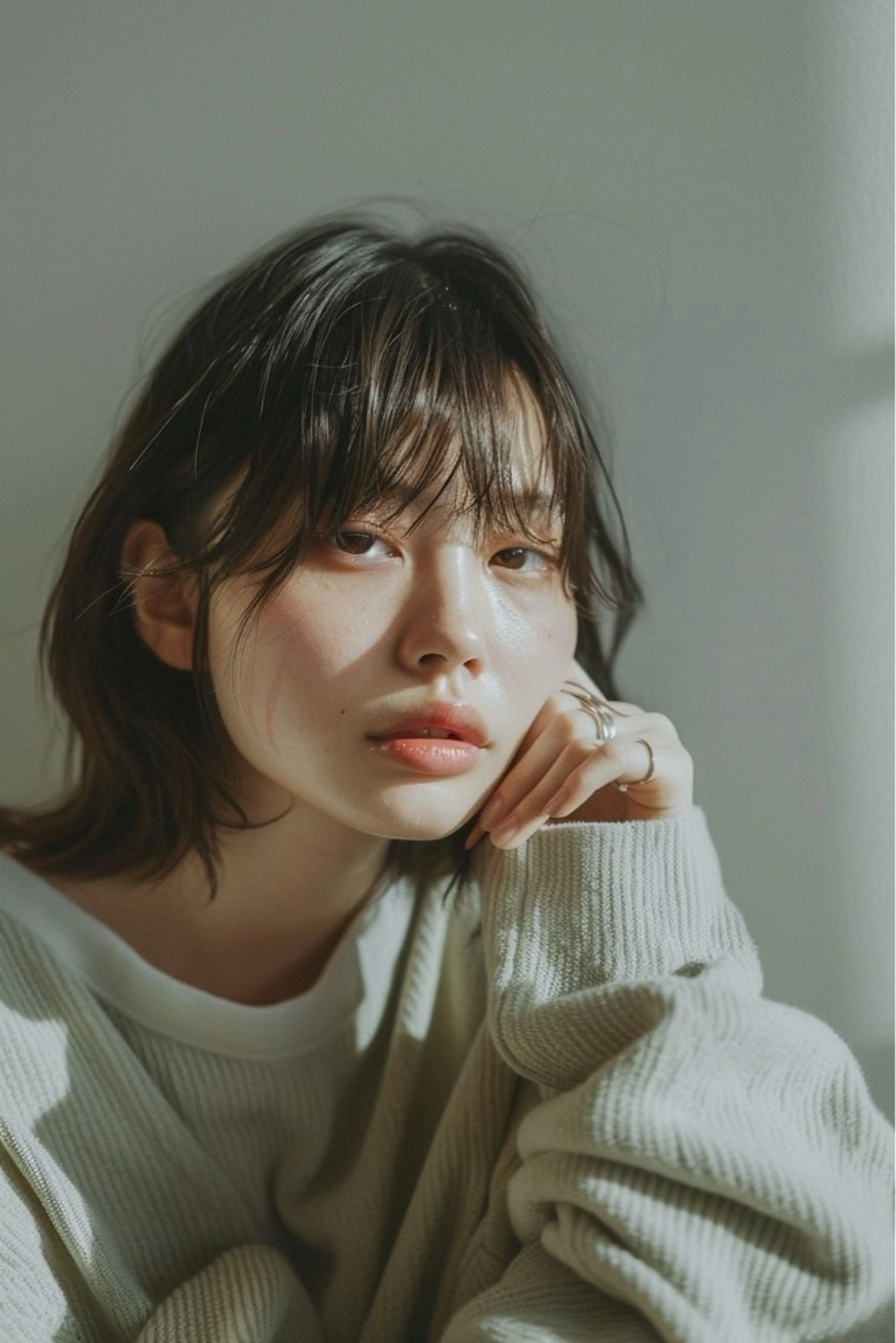 ミディアム カット ヘアカラー トリートメント 新宿/韓国メンズ RIKUパーマのヘアスタイル