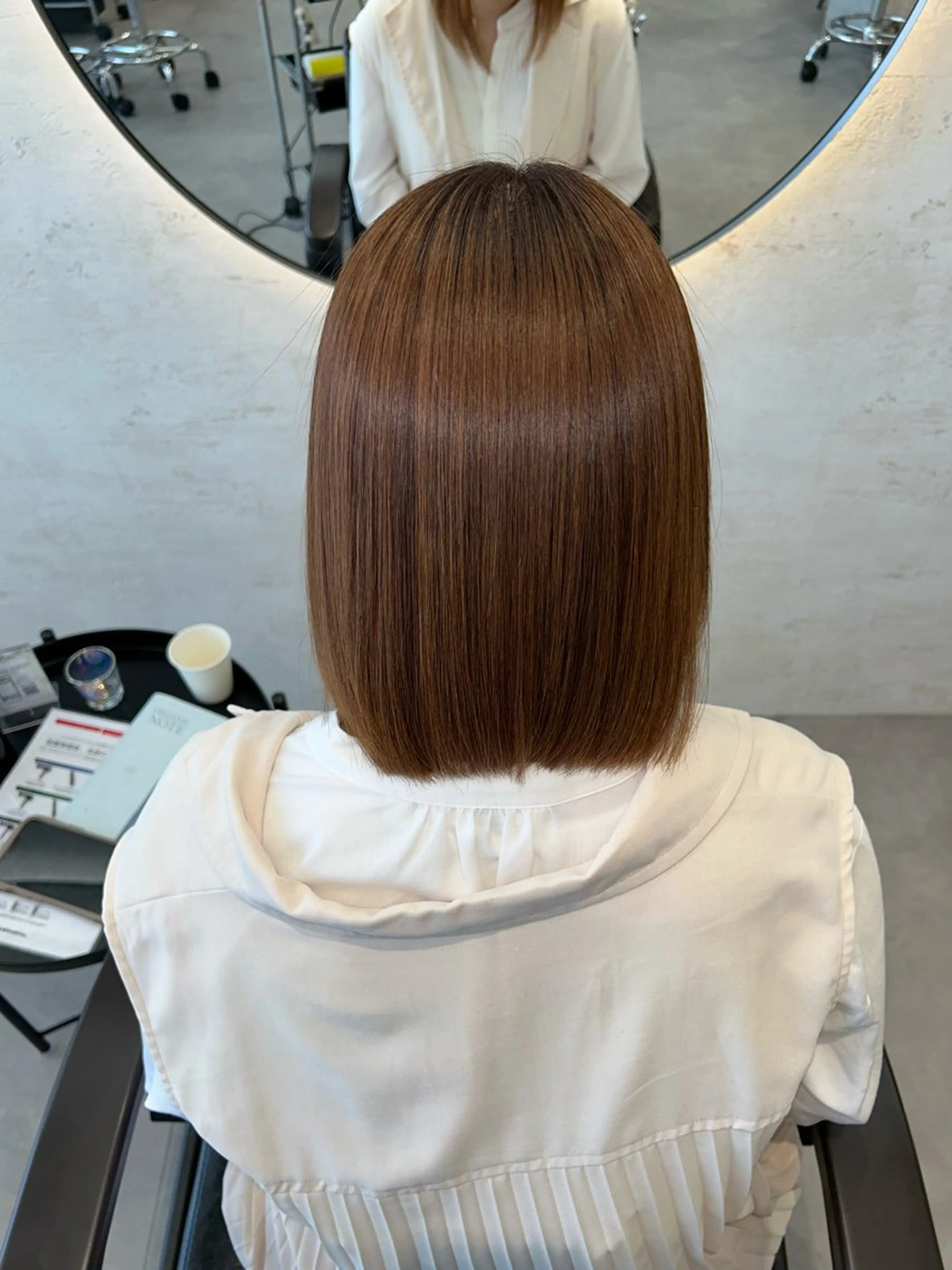 ショート 髪質改善 縮毛矯正 トリートメント 柴田樹/大人可愛い 艶髪カラー/髪質改善のヘアスタイル