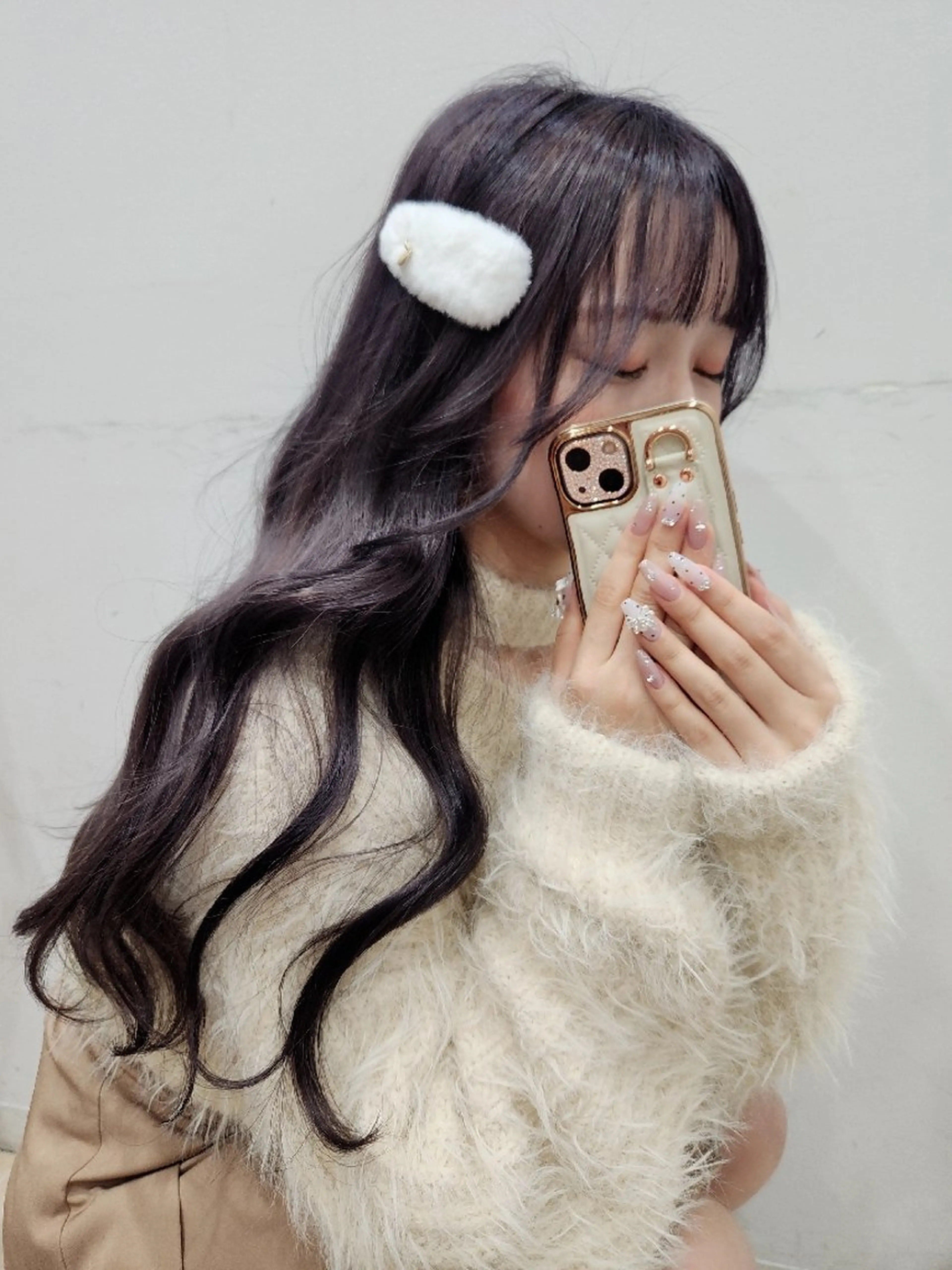 ロング カラー ヘアアレンジ Nanako。/韓国 ヘア/顔周りカットのヘアスタイル