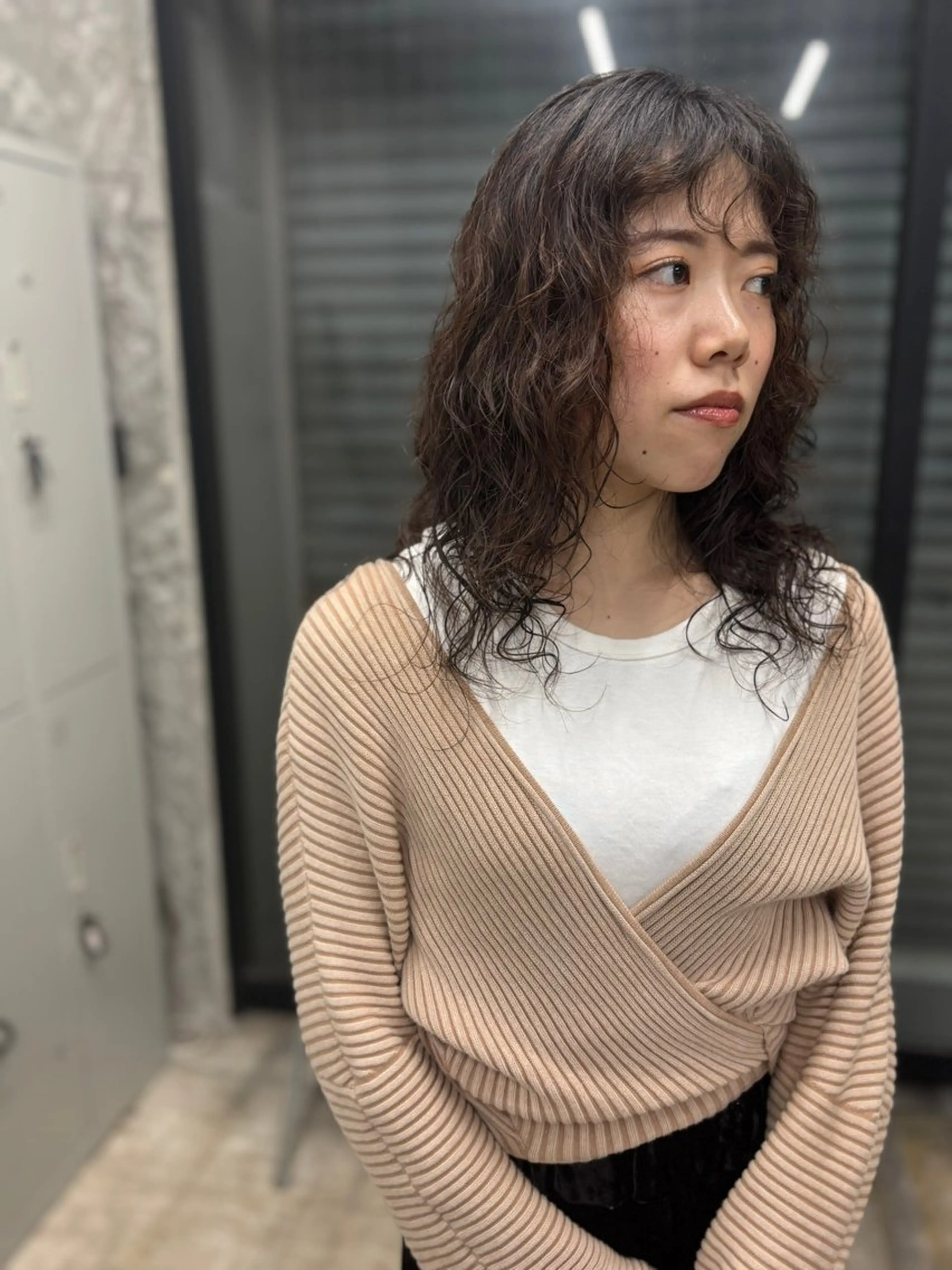 ミディアム カット パーマ トリートメント Moanin'所属・さが あゆかのヘアスタイル