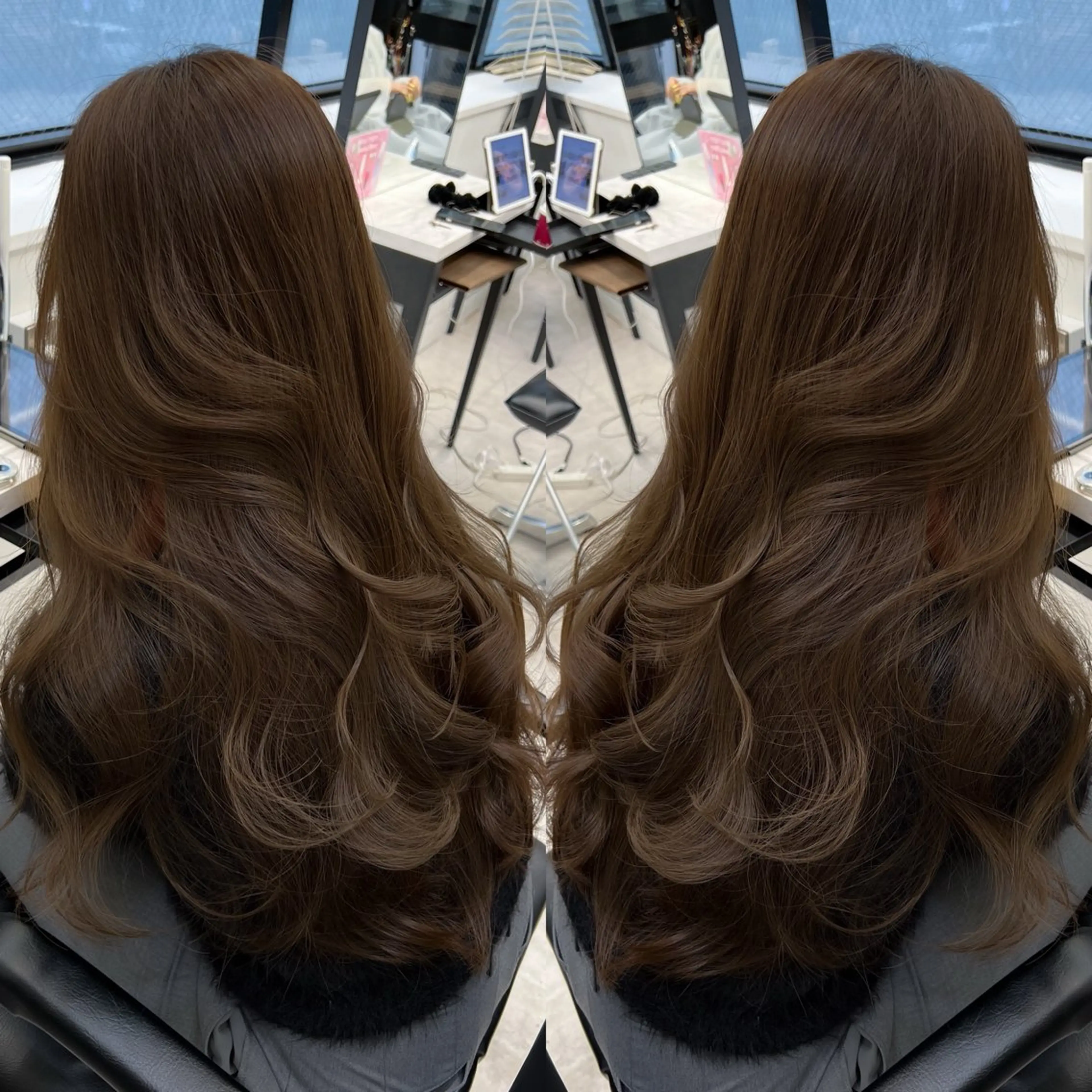 セミロング カラー 映える顔まわり/前髪 特化 💗 ユキマのヘアスタイル