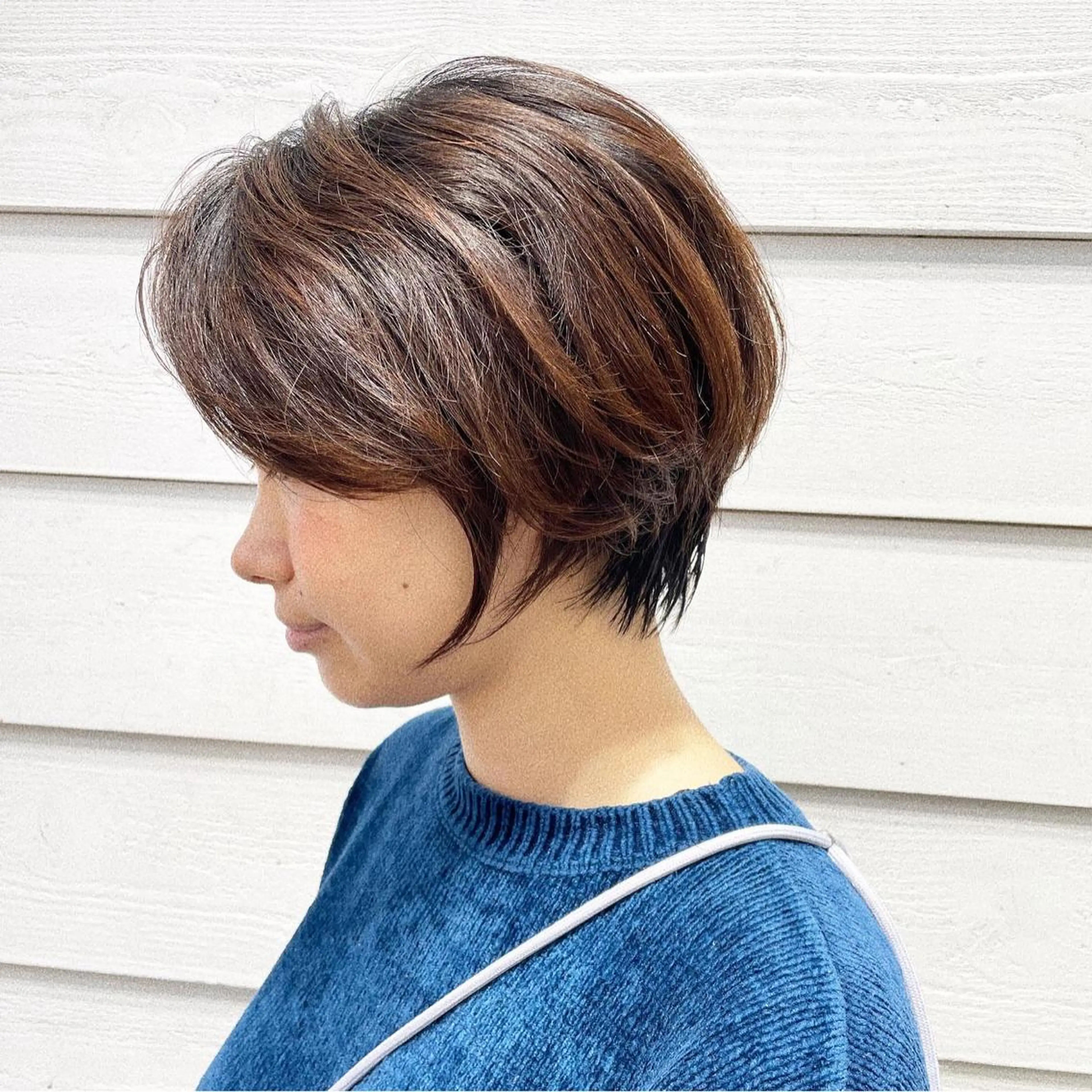 ショート ショートボブ ハンサムショート ボブ くせ毛 ショートヘア カット newline銀座所属・銀座ショート/ 大人ショート/金子涼のヘアスタイル